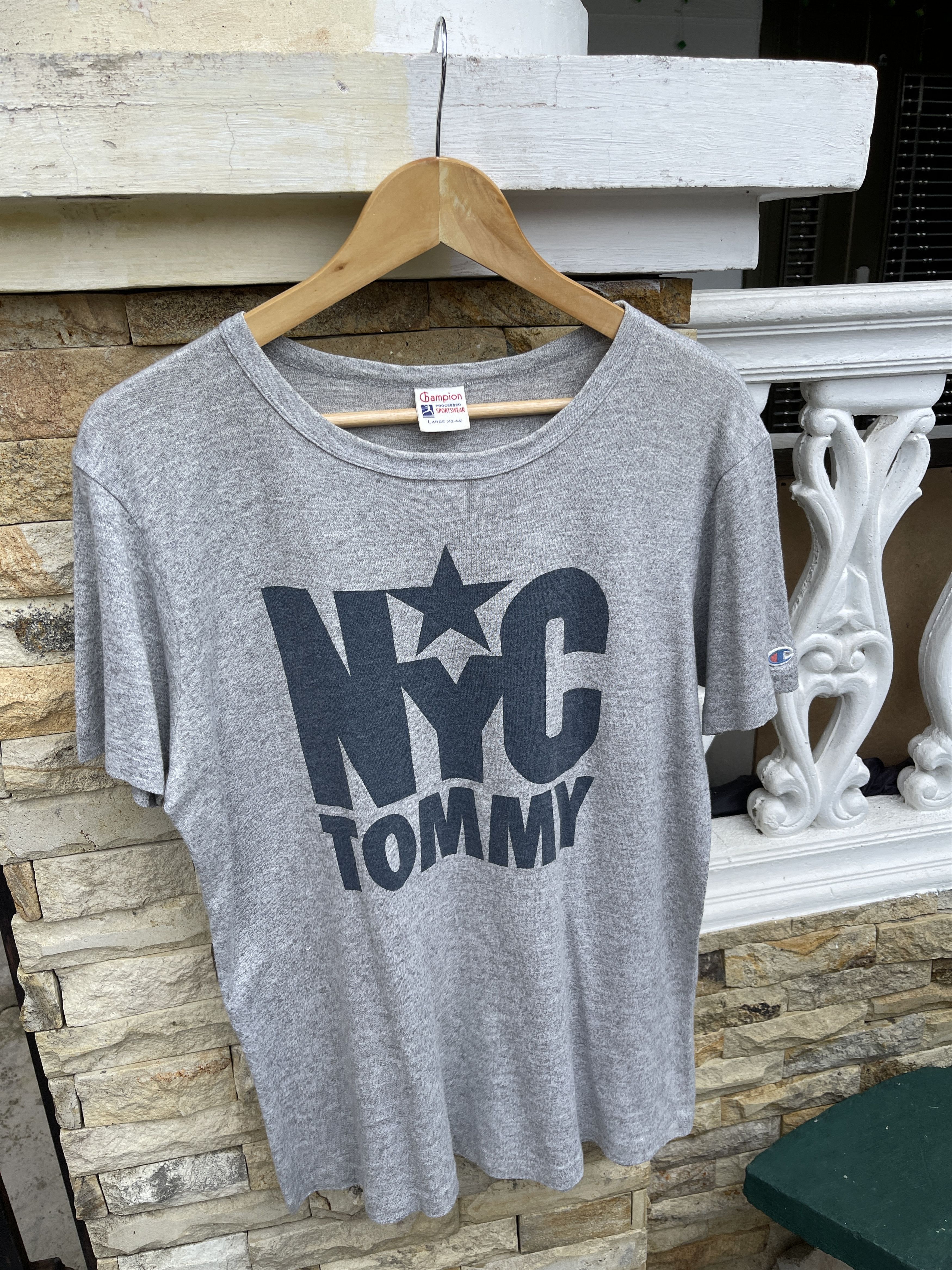 Champion Last Drop🔥Rare🔥Vintage Champion x NYC TOMMY ERD GRUNGE TEE Size US M / EU 48-50 / 2 - 3 Thumbnail