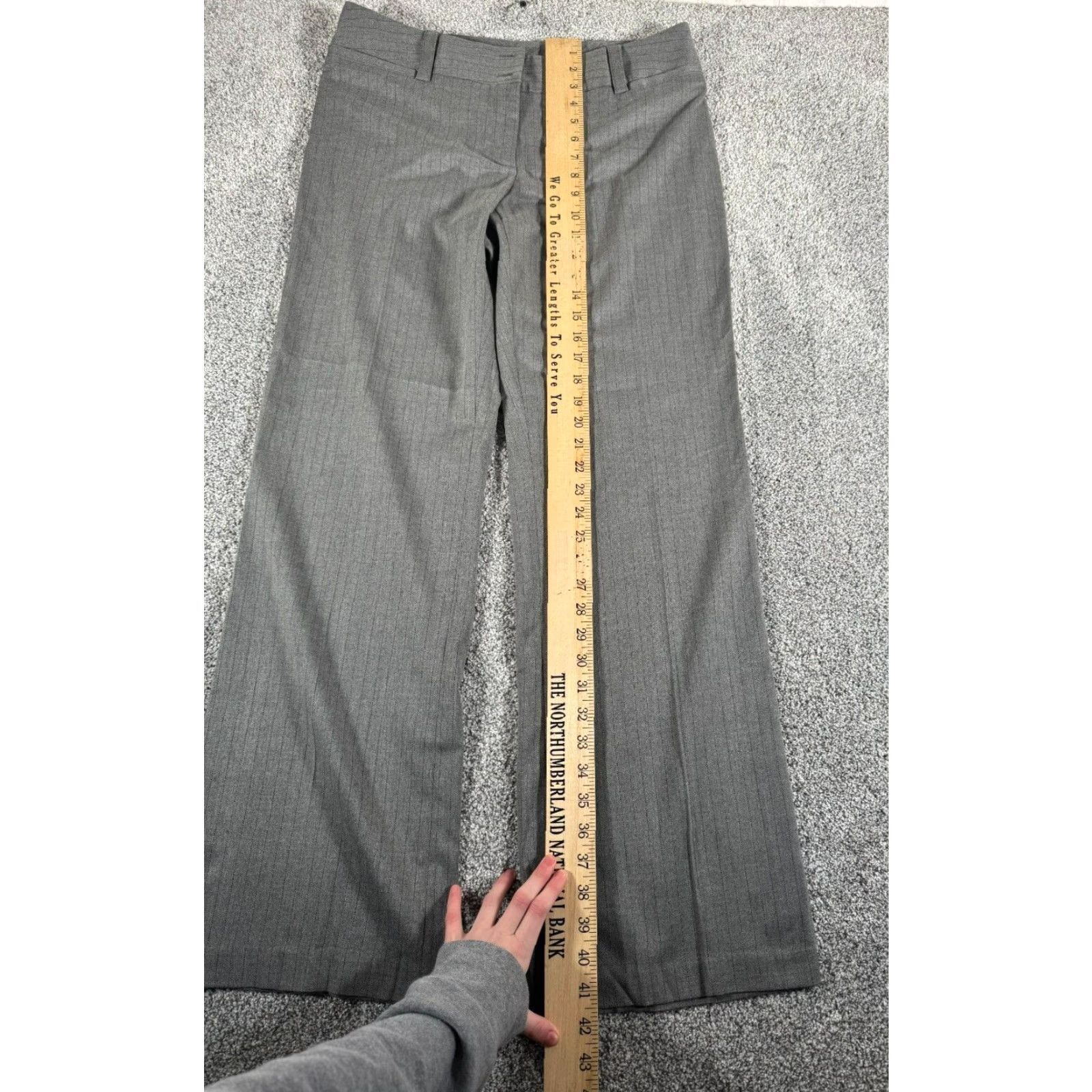 Vintage AB Studio Pants Womens Size 8 Dress Pants Pinstripe Lined Straight Leg Office Career Chic City 64% Polyester, 34% Rayon, 2% Spandex Womens Size 30" / US 8 / IT 44 - 7 Thumbnail
