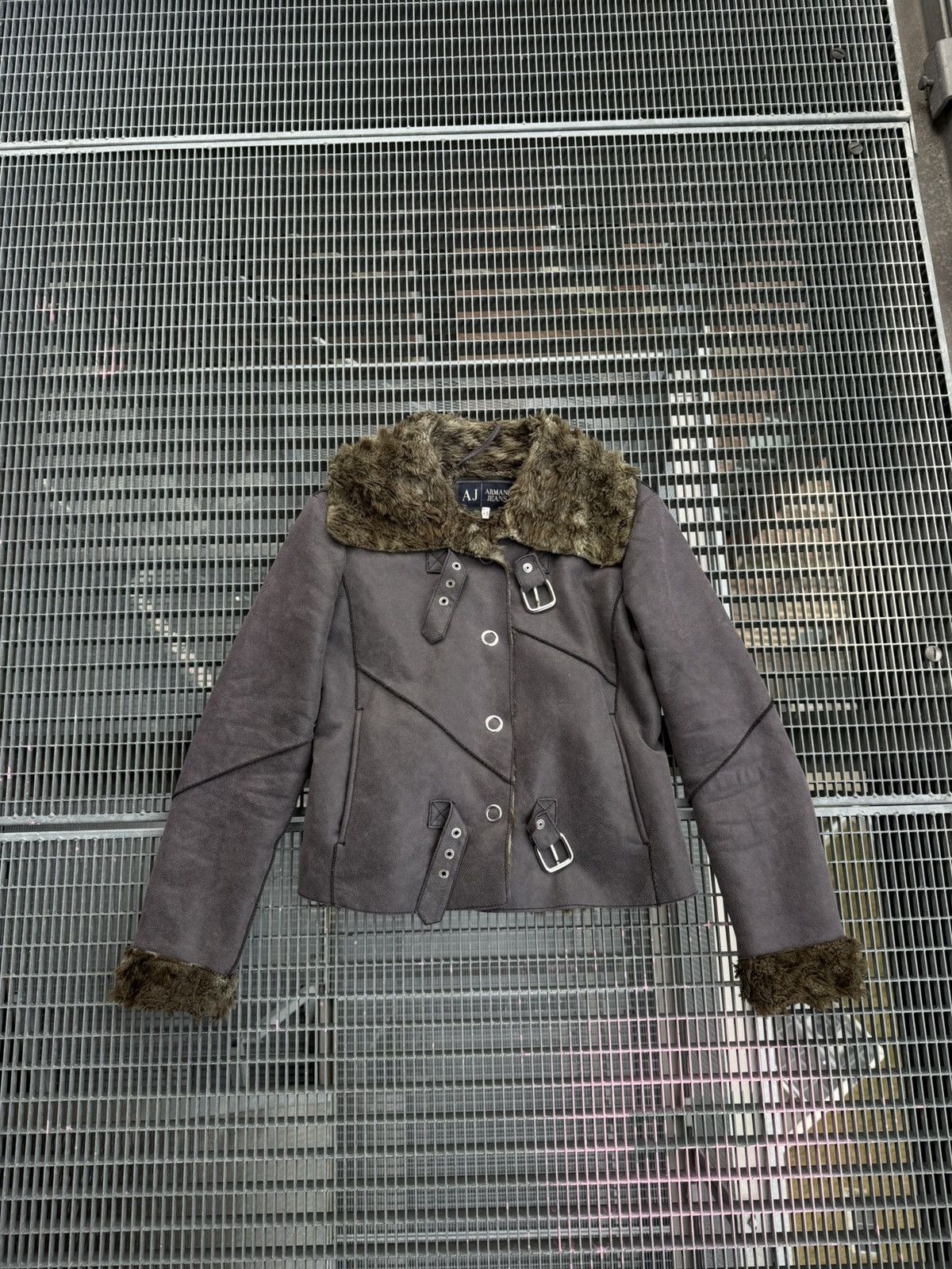 Armani Armani Jeans Suede Mohair Fuzzy Jacket Size S / US 4 / IT 40 - 6 Thumbnail
