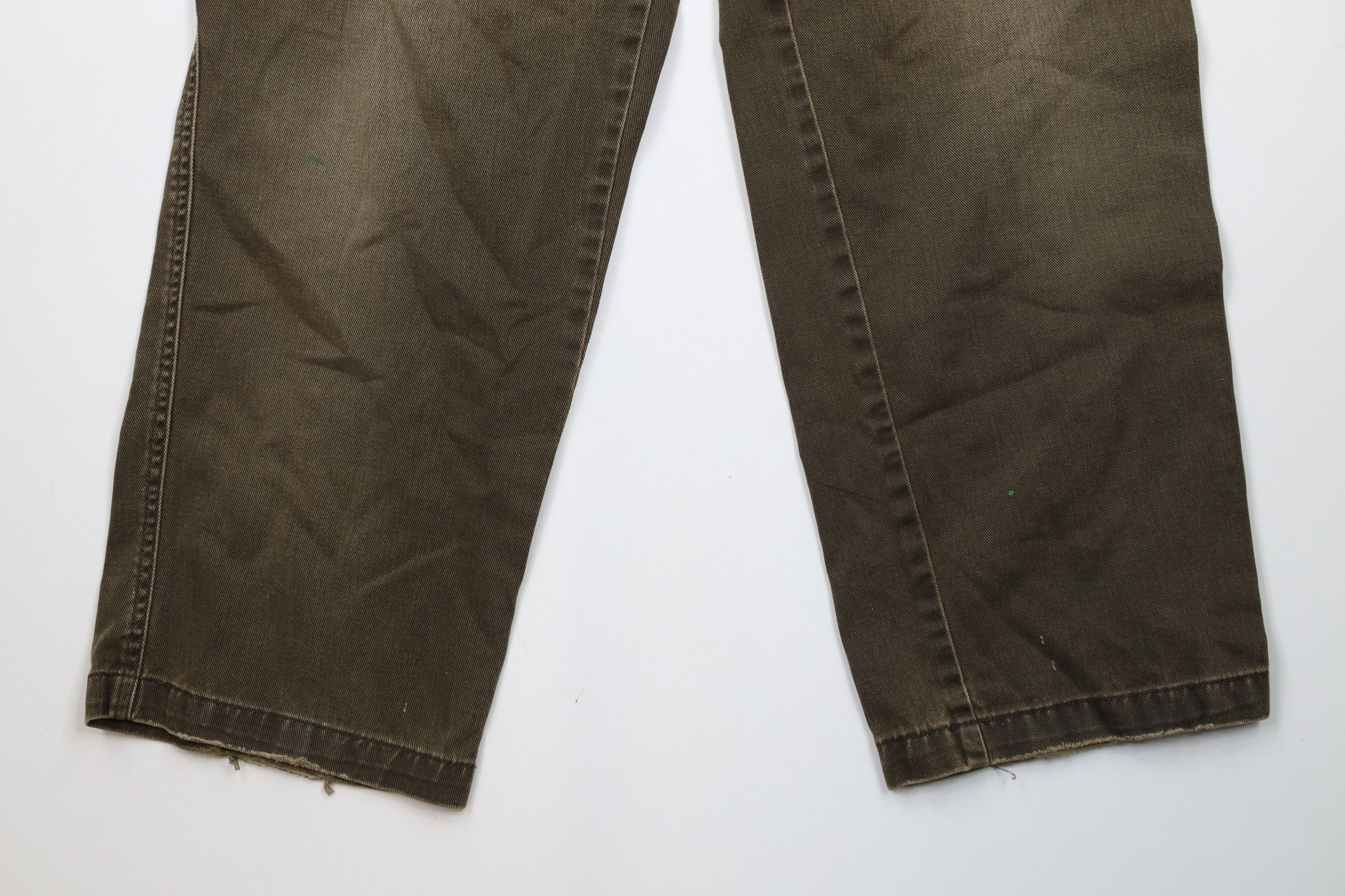 Vintage Vintage 90s Woolrich Wide Leg Denim Cargo Jeans Breen Cotton Size US 34 / EU 50 - 4 Thumbnail