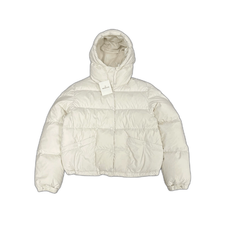 Moncler Moncler EBRE Logo Puffer Jacket in White Size S / US 4 / IT 40 - 1 Thumbnail