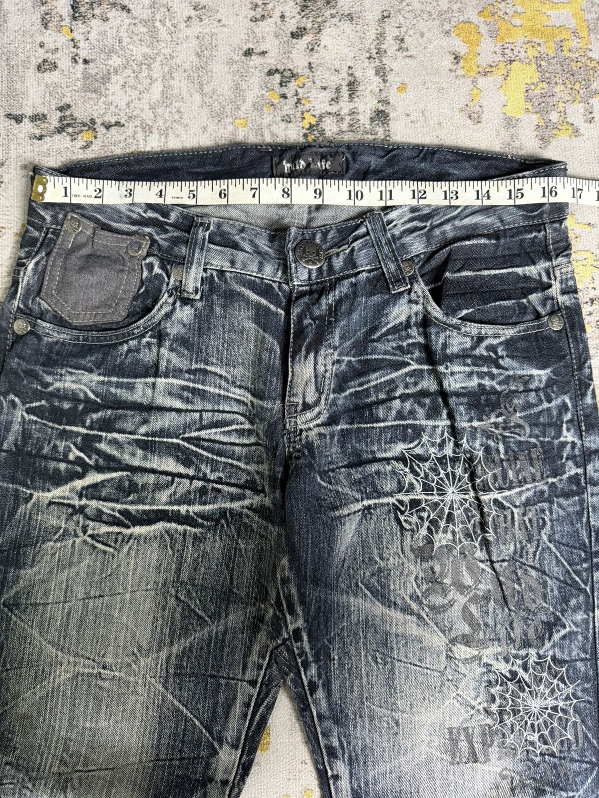 Tornado Mart 90s Vintage Flared Wild Life Clawmark Mudwash Jeans Size US 32 / EU 48 - 9 Thumbnail