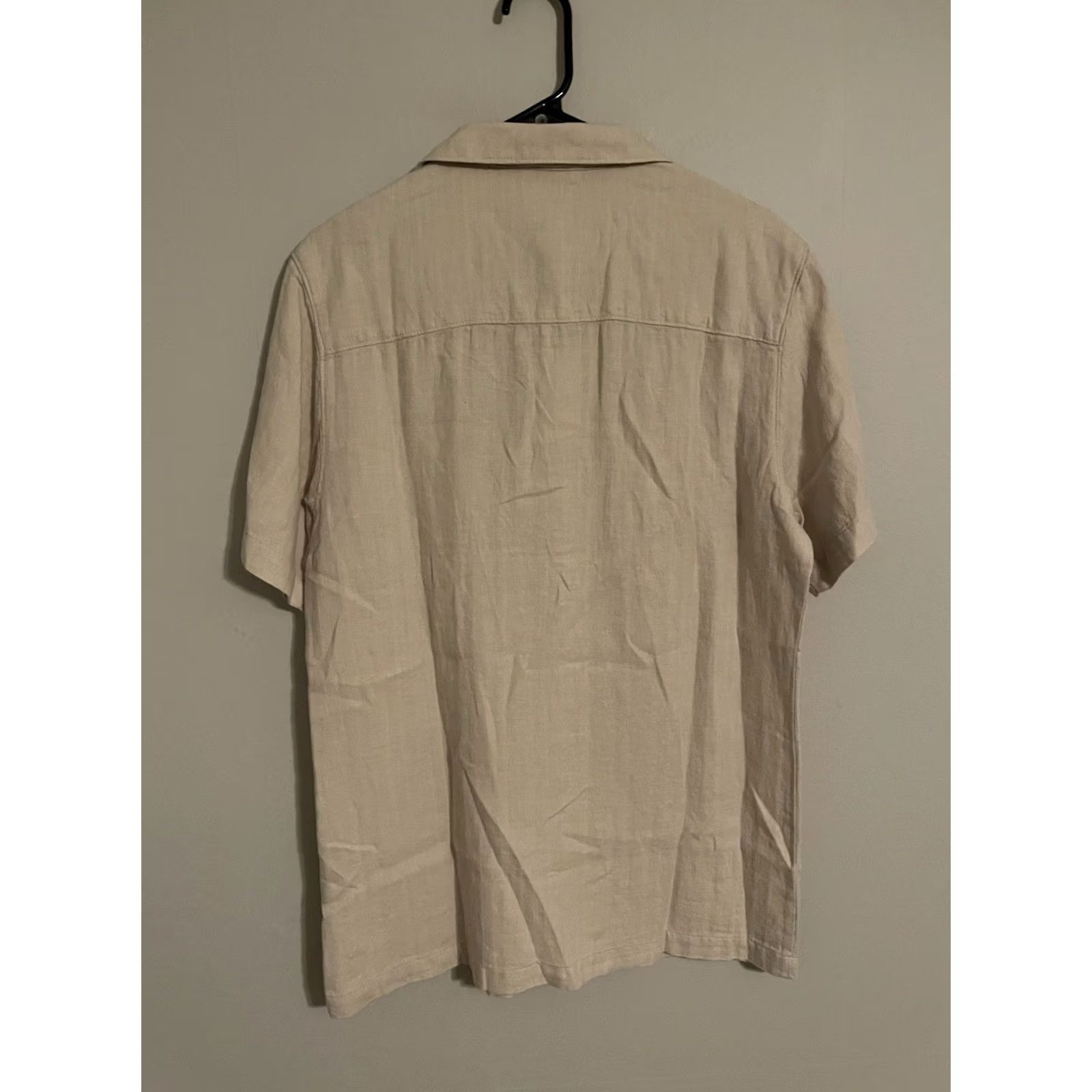 Vintage VINTAGE Jeremiah Linen Blend Beige Natural Camp S/S Hawaiian Shirt - Men's Medium - New! Size US M / EU 48-50 / 2 - 4 Thumbnail