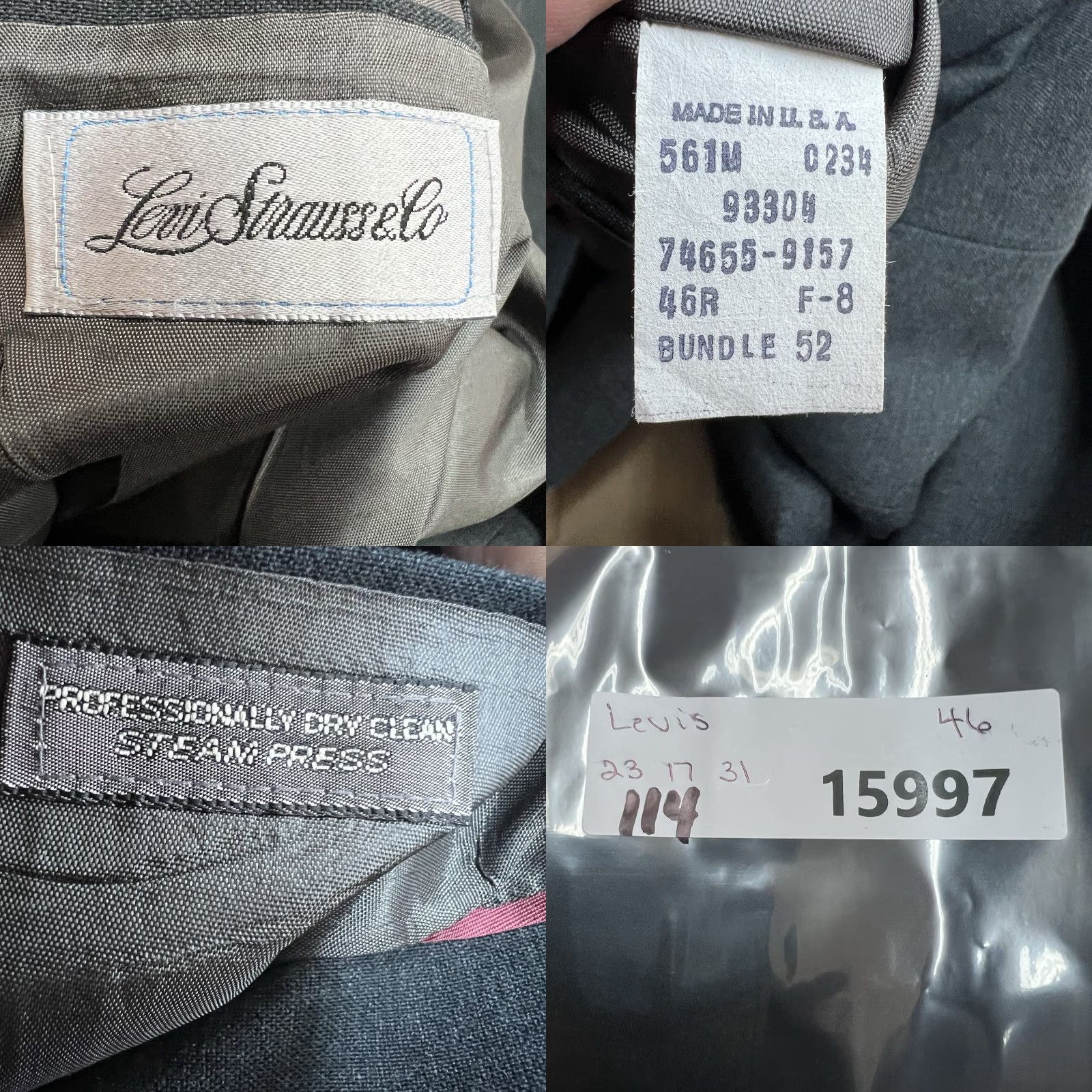 Levi's Vtg Levi Strauss Show Blazer Men’s Size 46R Grey Size 46R - 8 Thumbnail