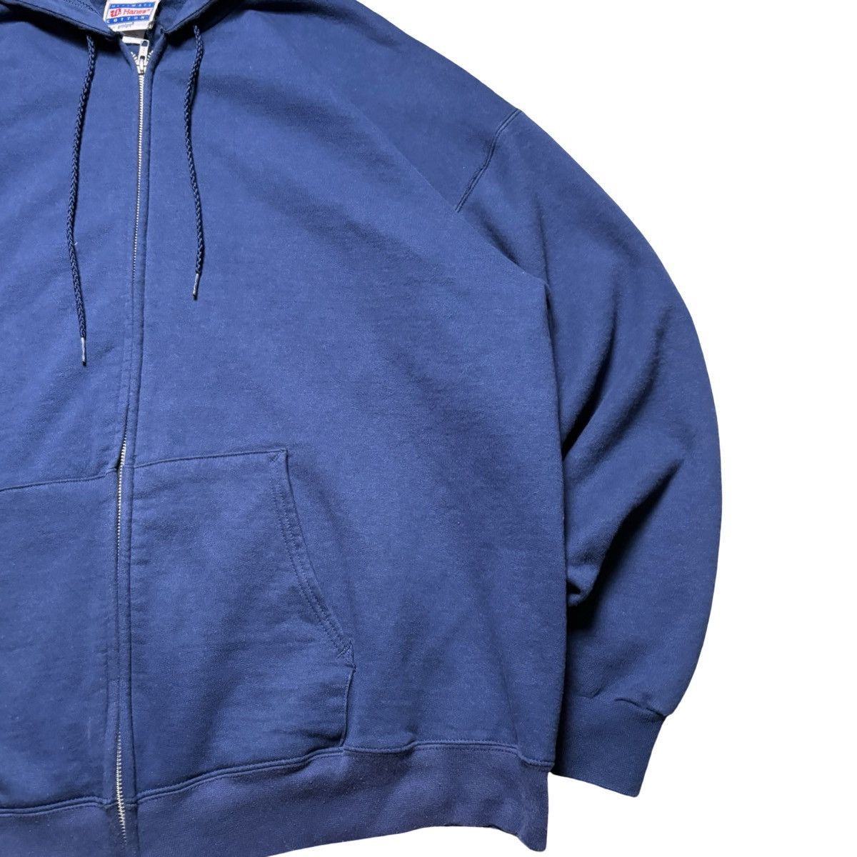 Hanes Vintage 90s Hanes Ultra Cotton Faded Navy Full Zip Jacket XL Size US XL / EU 56 / 4 - 2 Thumbnail