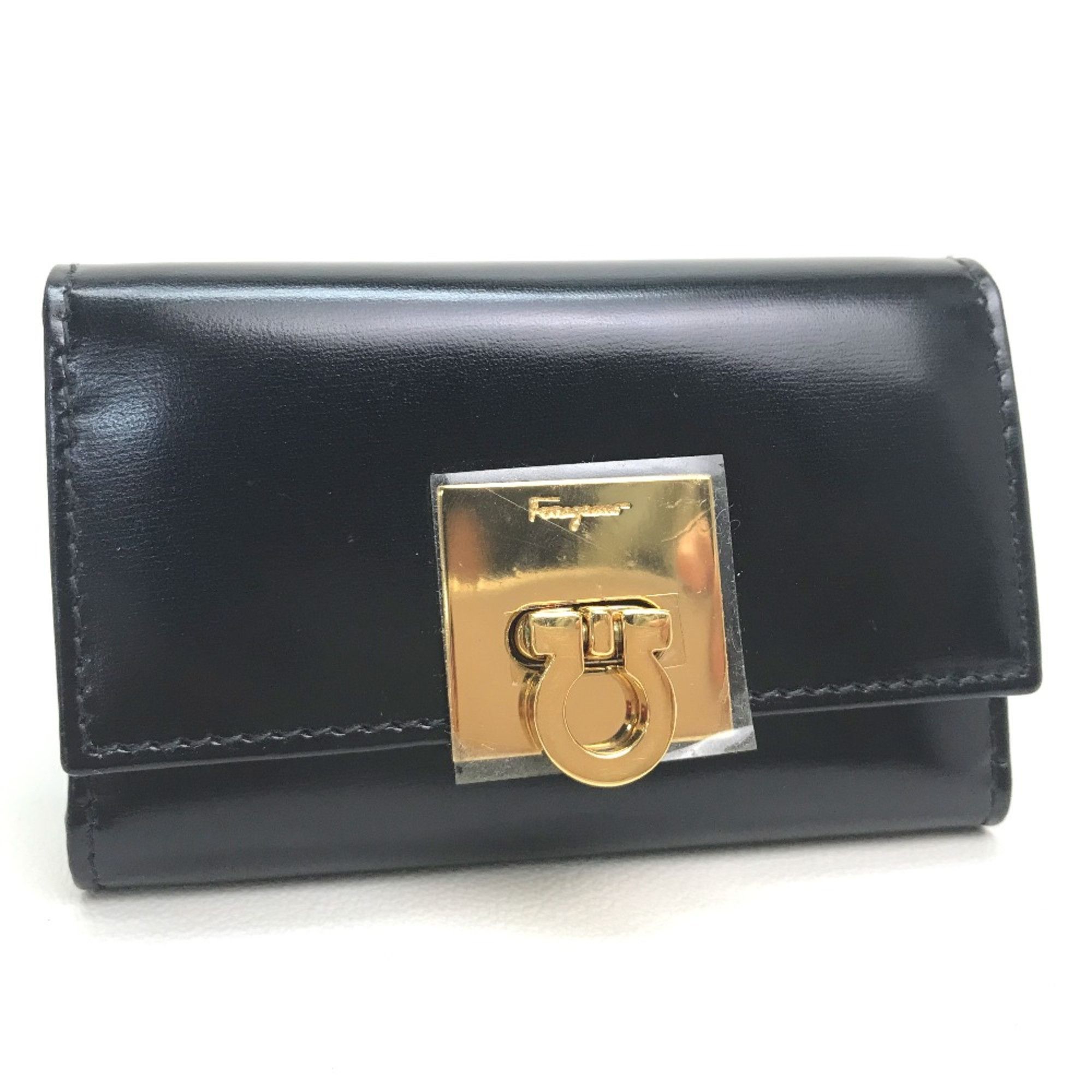 Salvatore Ferragamo Salvatore Ferragamo Key Case Black GoldHardware Size ONE SIZE - 1 Thumbnail