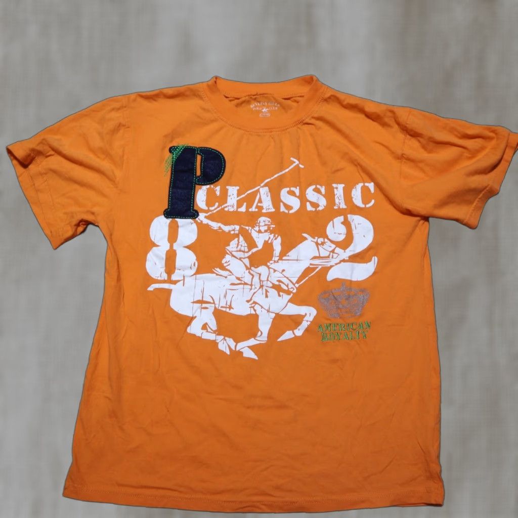 Beverly Hills Polo Club Beverly Hills Polo Club Shirt Mens Orange T-Shirt Crew Neck L Large Color: Orange Embroidered Heathered Cotton Blend Casual Tee Size US L / EU 52-54 / 3 - 1 Thumbnail