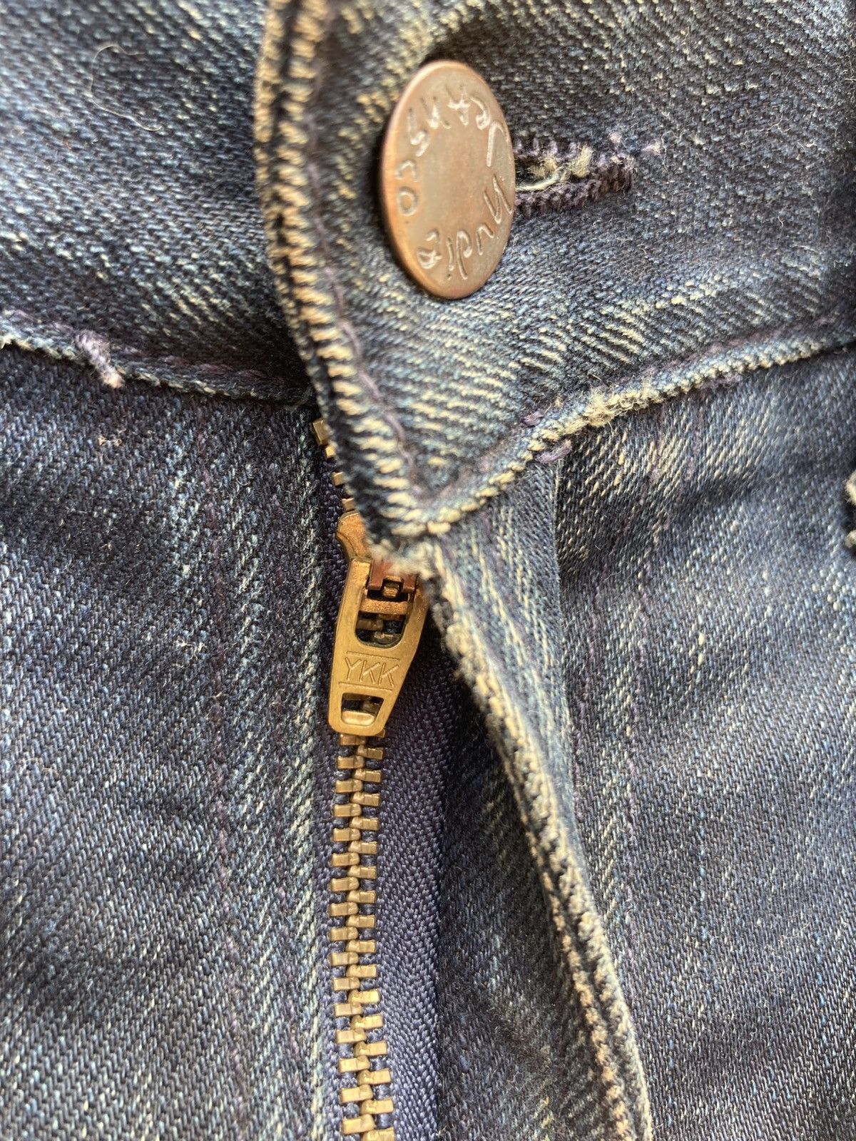 Nudie Jeans Nudie jeans black and blue slim jim distressed Size US 31 - 8 Thumbnail