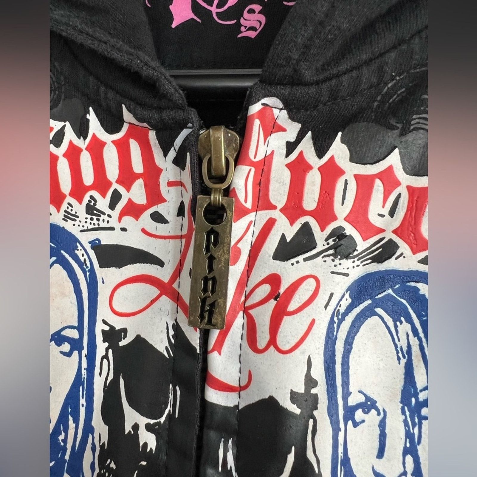 Black Label VTG Y2K Blac Label Hoodie Punk Goth Emo Cyber Red Spine Size S / US 4 / IT 40 - 4 Thumbnail
