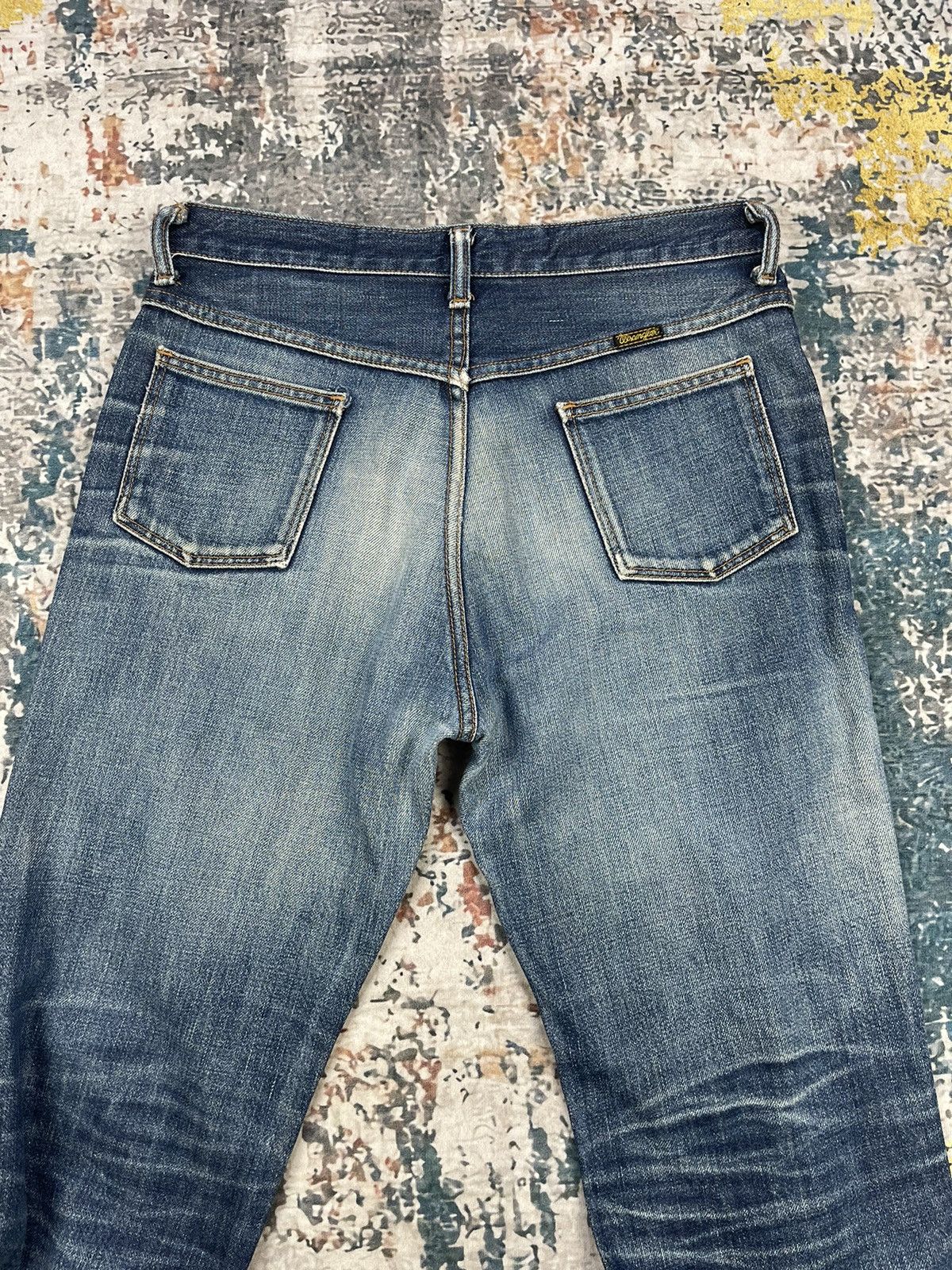 Wrangler Vtg 90s Wrangler Patch Pocket Boot Cut Flared Jeans Size 30" / US 8 / IT 44 - 3 Thumbnail