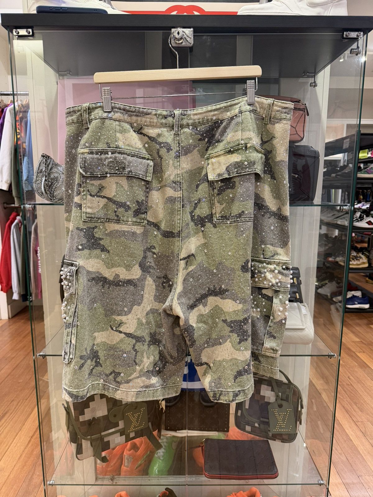 Vale Vale Rhinestone Camo Shorts Size US 38 / EU 54 - 2 Thumbnail