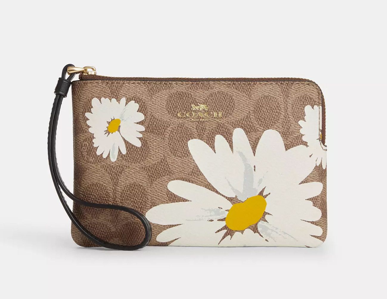 Coach Corner Zip Wristlet In Signature Canvas With Floral CZ604 Size ONE SIZE - 8 Thumbnail