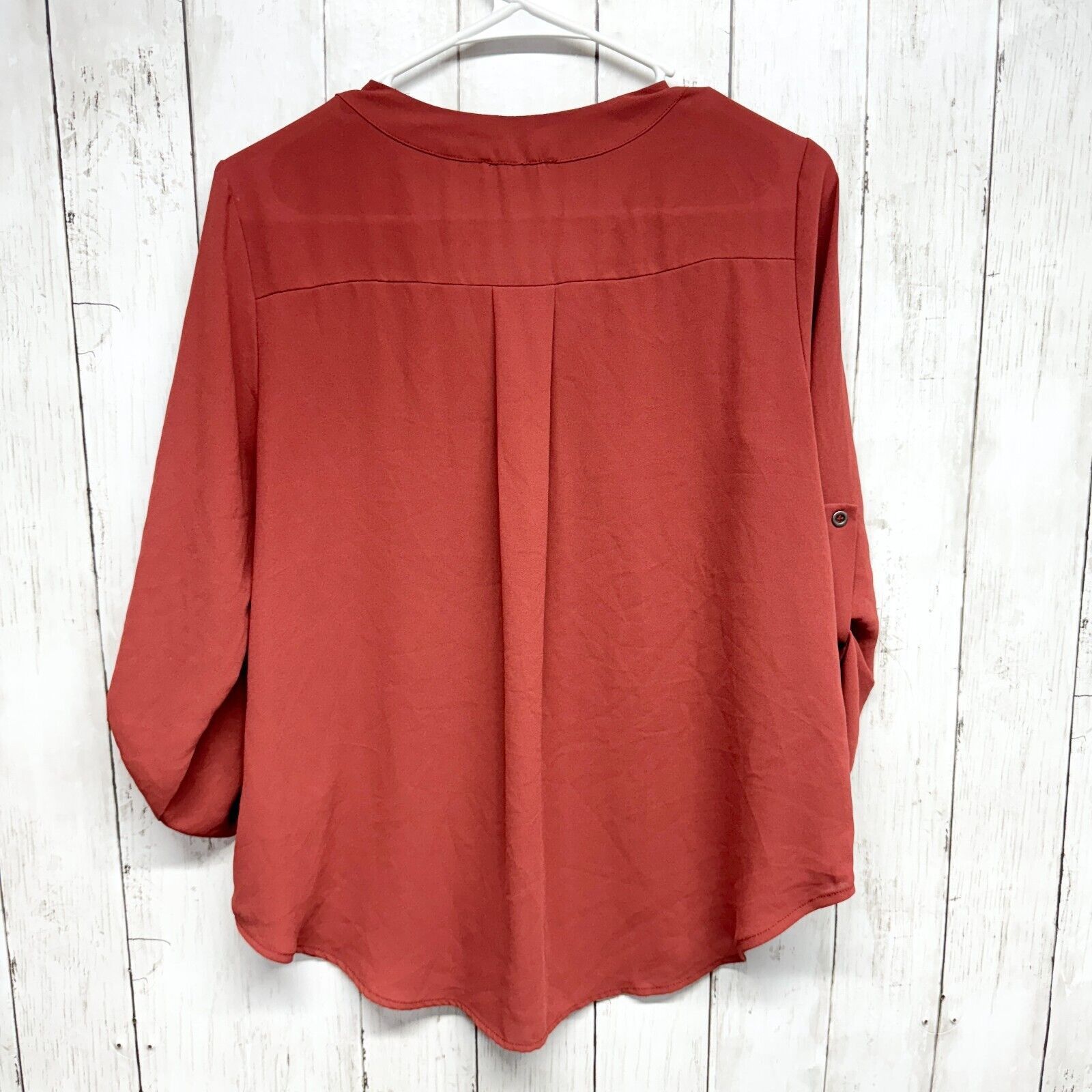 Other Lush Blouse Small Split Neck Long Sleeve Curved Hem Button Size S / US 4 / IT 40 - 7 Thumbnail
