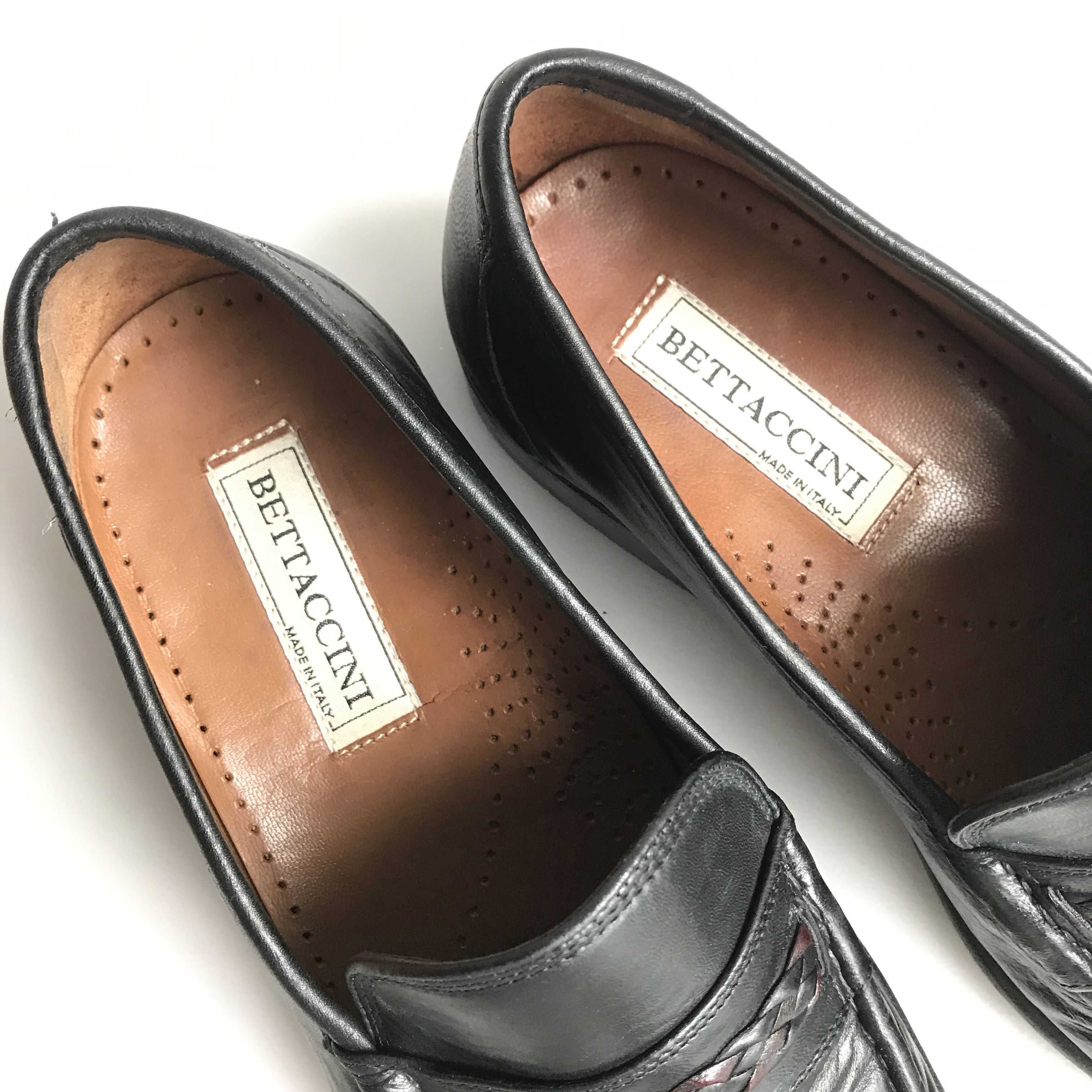 Vintage Vintage Italian Black Penny Loafers Adrian Tassle Bettaccini Size US 6 / EU 39 - 8 Thumbnail