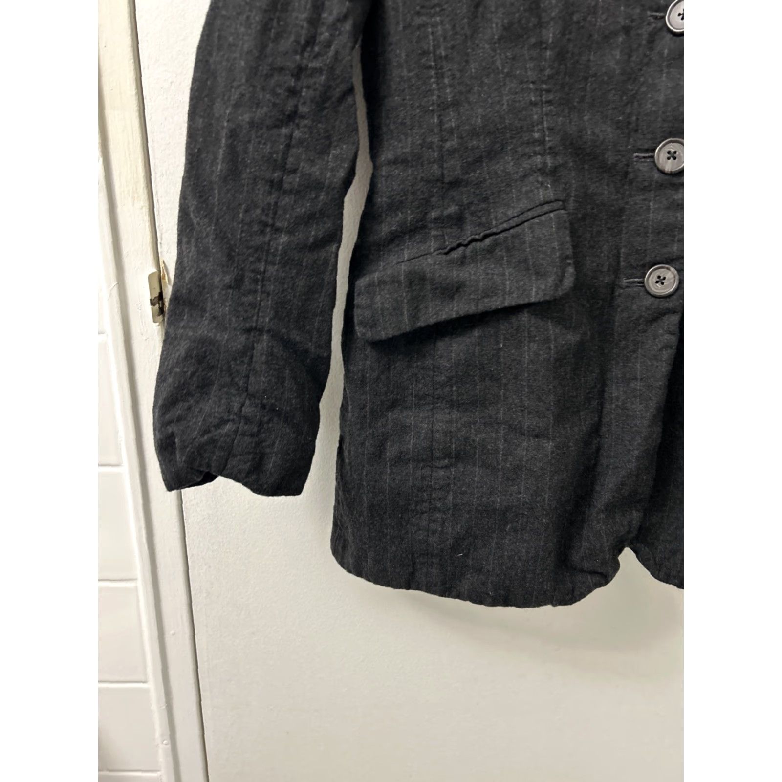 Ralph Lauren VINTAGE Lauren Ralph Lauren Blazer Women 8 Black Striped Worsted Wool US Made Mid-Length Button Cuff Classics Womens Size M / US 6-8 / IT 42-44 - 5 Thumbnail