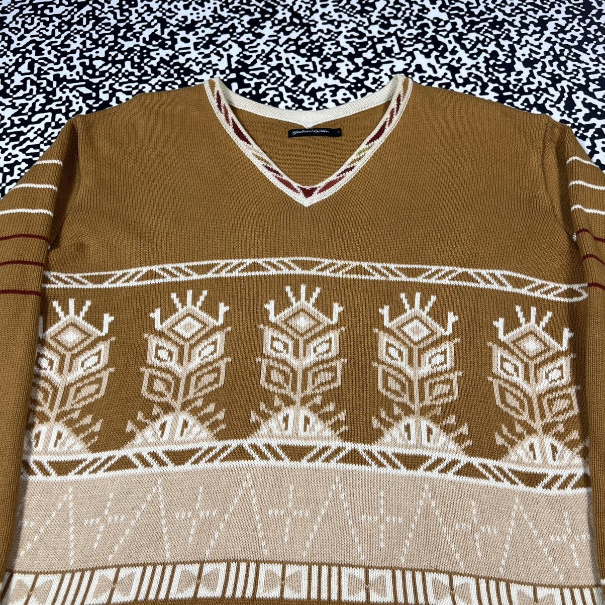 Gudrun Sjoden Vintage Y2K Gudrun Sjoden Retro Aztec Knitted Boxy Sweater Size L / US 10 / IT 46 - 13 Thumbnail