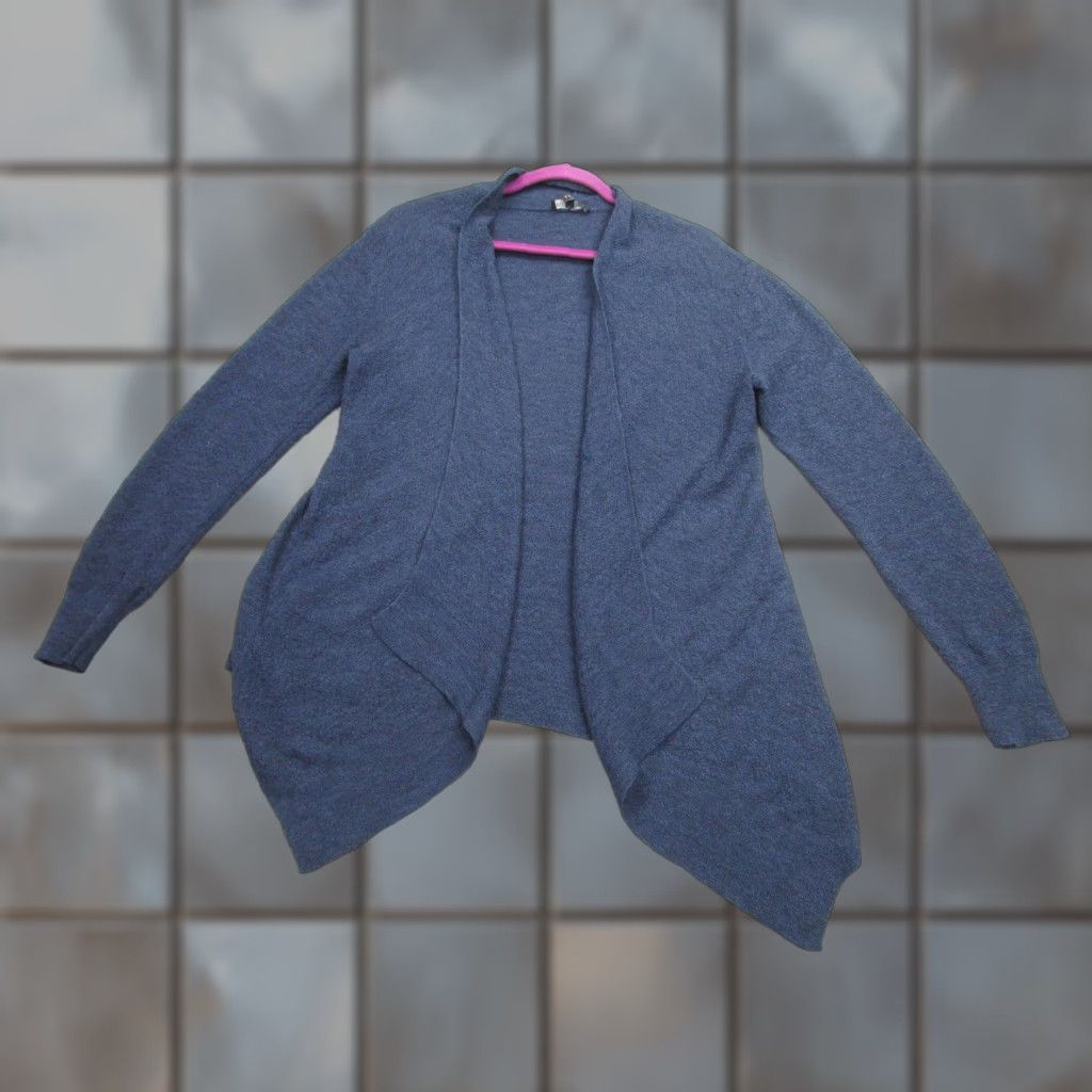 Eileen Fisher Eileen Fisher Cardigan Women Adult Medium Blue Wool Open-Front Draped Knit Womens Size M / US 6-8 / IT 42-44 - 1 Thumbnail