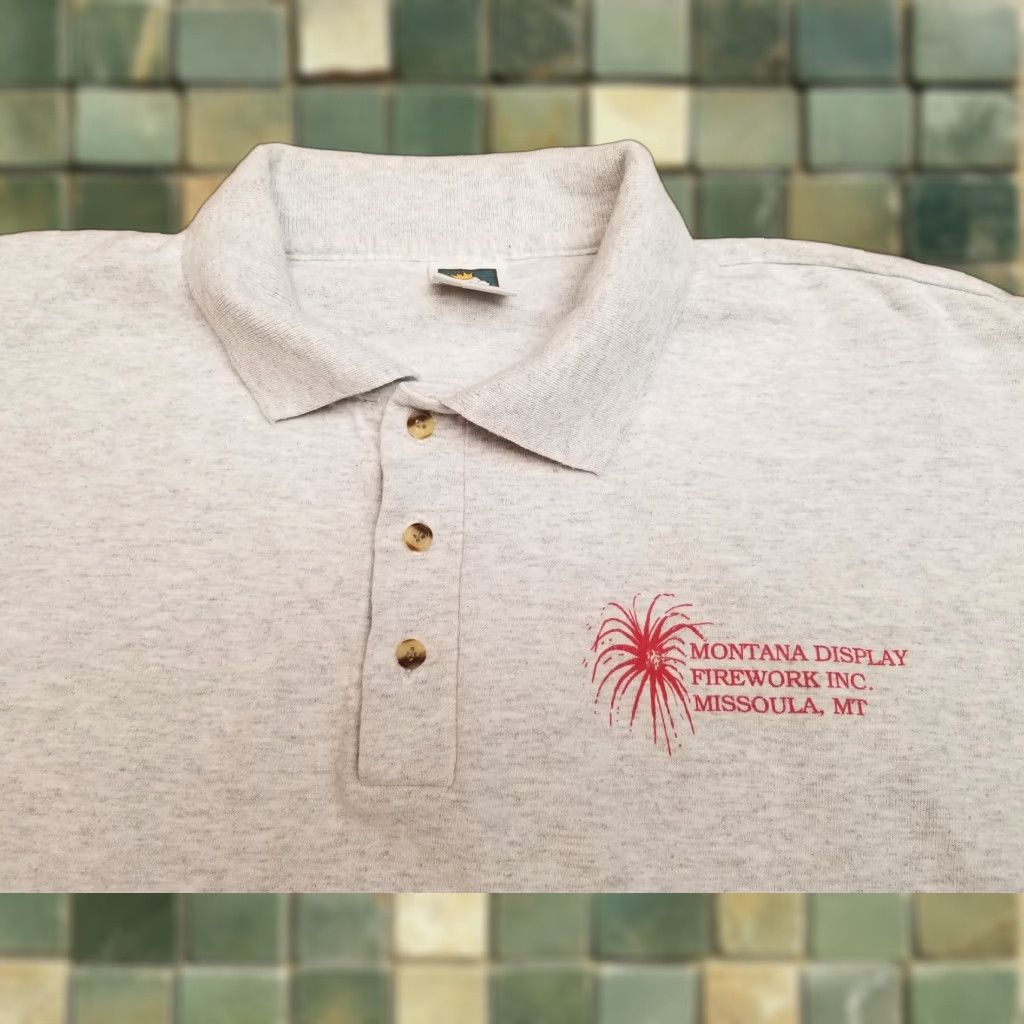 Vintage VINTAGE Pyrotechnician Polo Shirt Mens 2XL Gray Short Sleeve 100% Cotton Polo Shirt Casual Mens Size US XXL / EU 58 / 5 - 1 Thumbnail