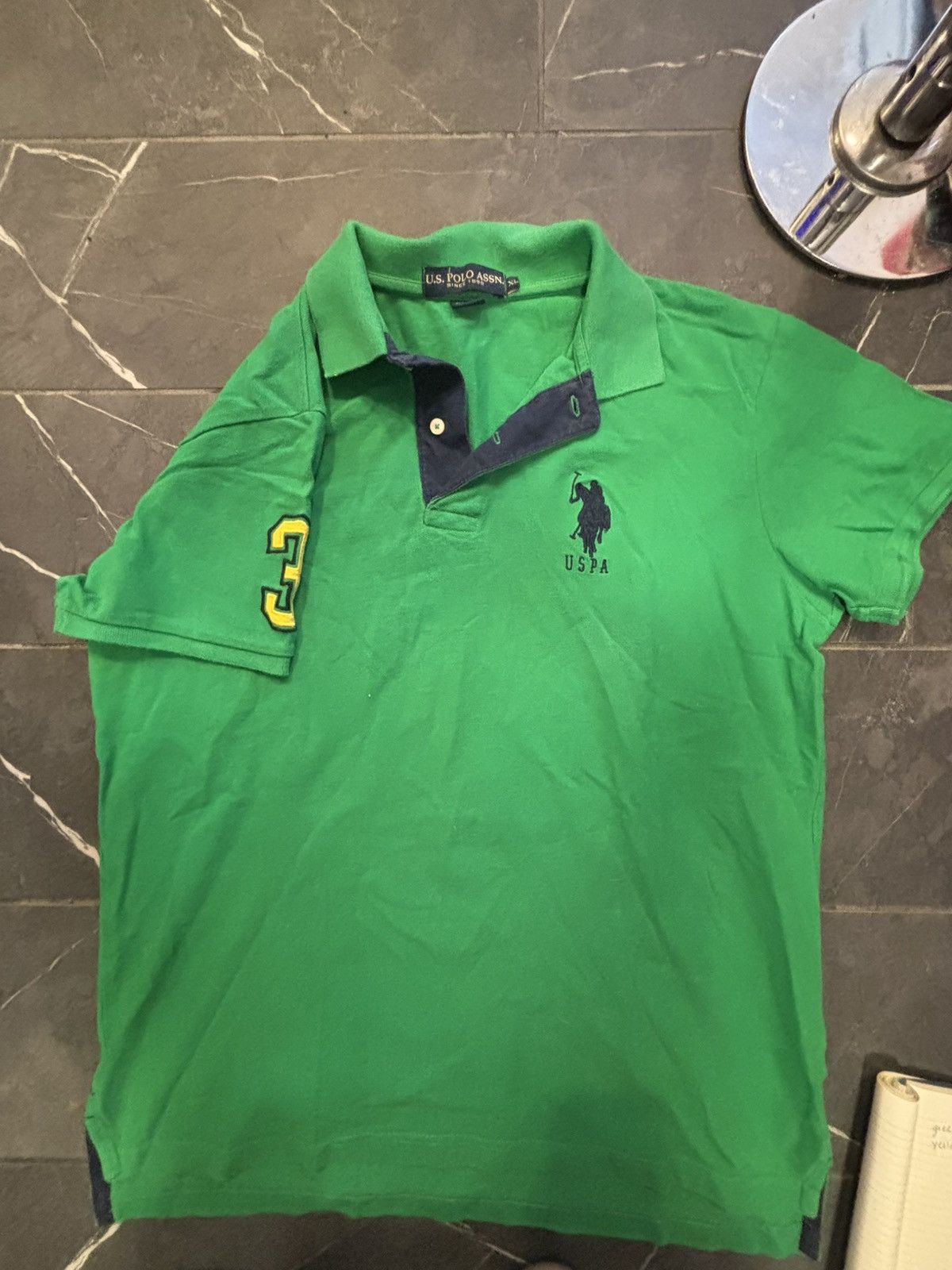 Polo Ralph Lauren Rare Green Yellow Number Stitch Polo Never Worn Size US XL / EU 56 / 4 - 2 Thumbnail