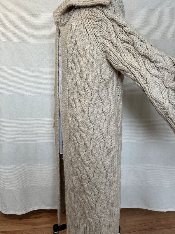Zara Long Sweater coat Cardigan Beige Thick oversize cozi Size L / US 10 / IT 46 - 10 Thumbnail