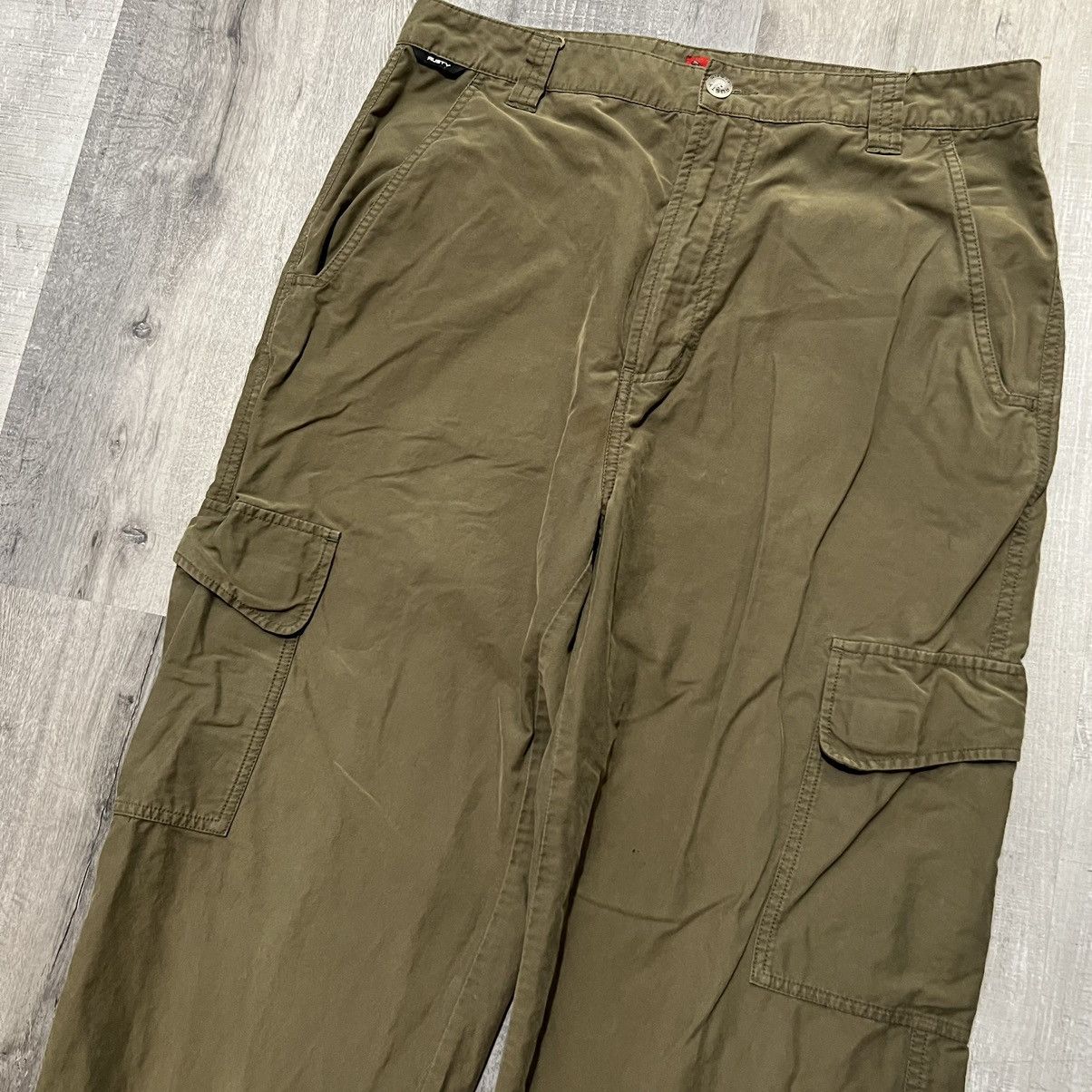 Rusty × Vintage VTG Rusty Cargo Military Brown Baggy Y2K SURF Skater Pants Size US 33 - 3 Thumbnail