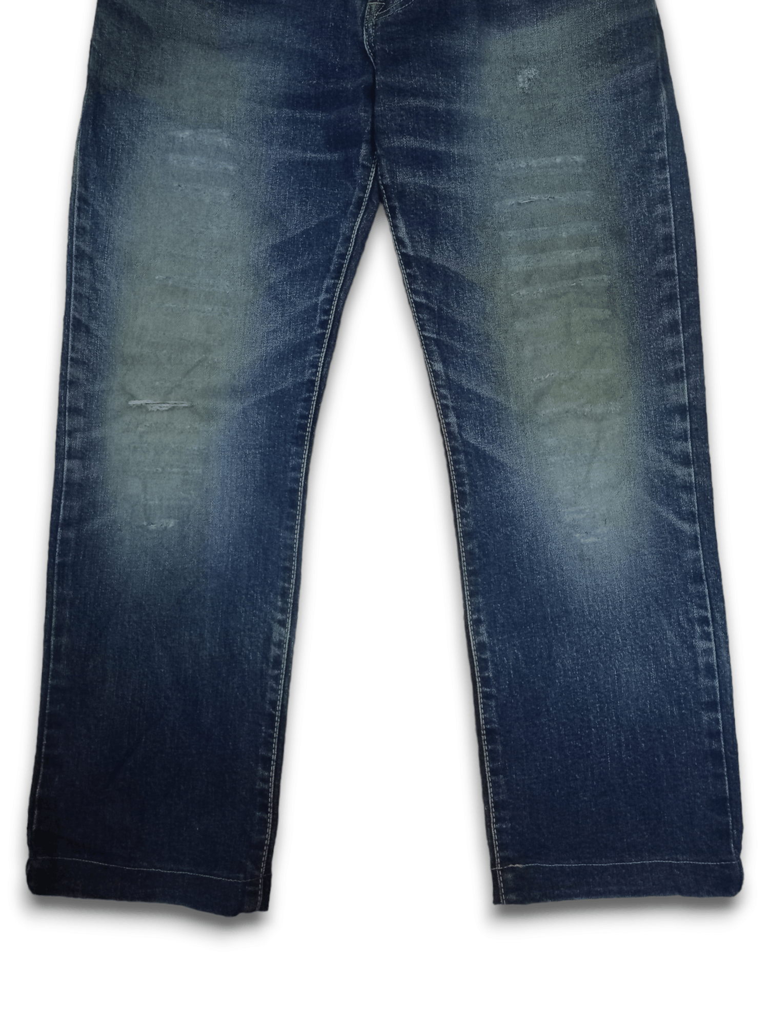 Edwin Vintage Japan Edwin ED03 Blue Wash Distressed Jeans 32x25 Size US 32 / EU 48 - 7 Thumbnail