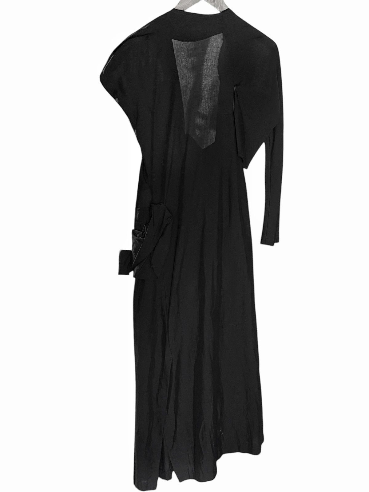 Yohji Yamamoto Asymmetric Duster Shoulder Pad Armor Dress Size S / US 4 / IT 40 - 6 Thumbnail