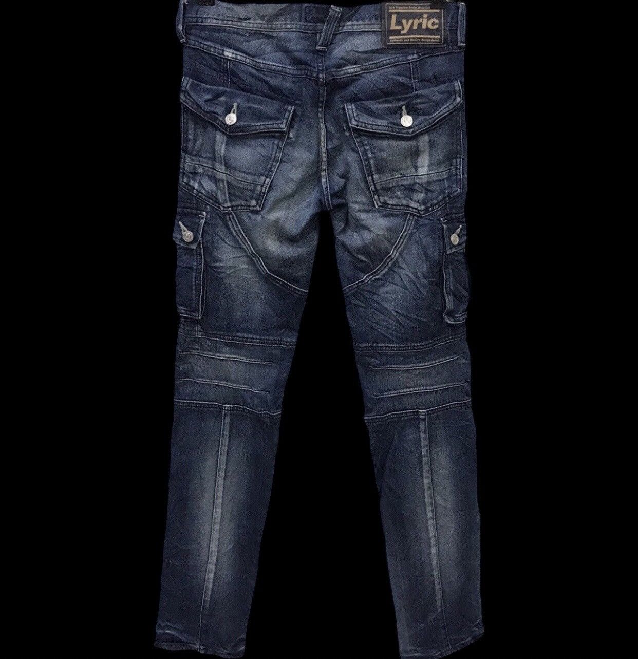 Designer Lyric Japan Skinny Cargo Biker Jeans Balmain Pant Design Size US 30 / EU 46 - 2 Thumbnail