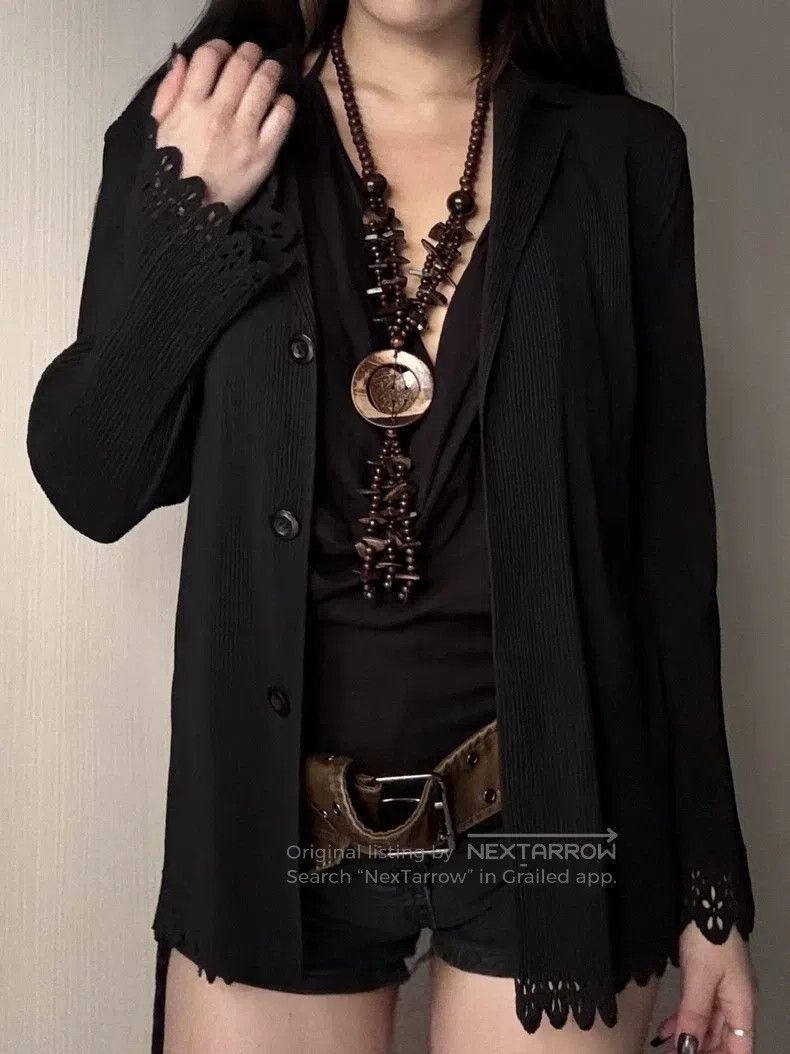 Issey Miyake Issey Miyake Black Pleated Cardigan Size M / US 6-8 / IT 42-44 - 5 Thumbnail