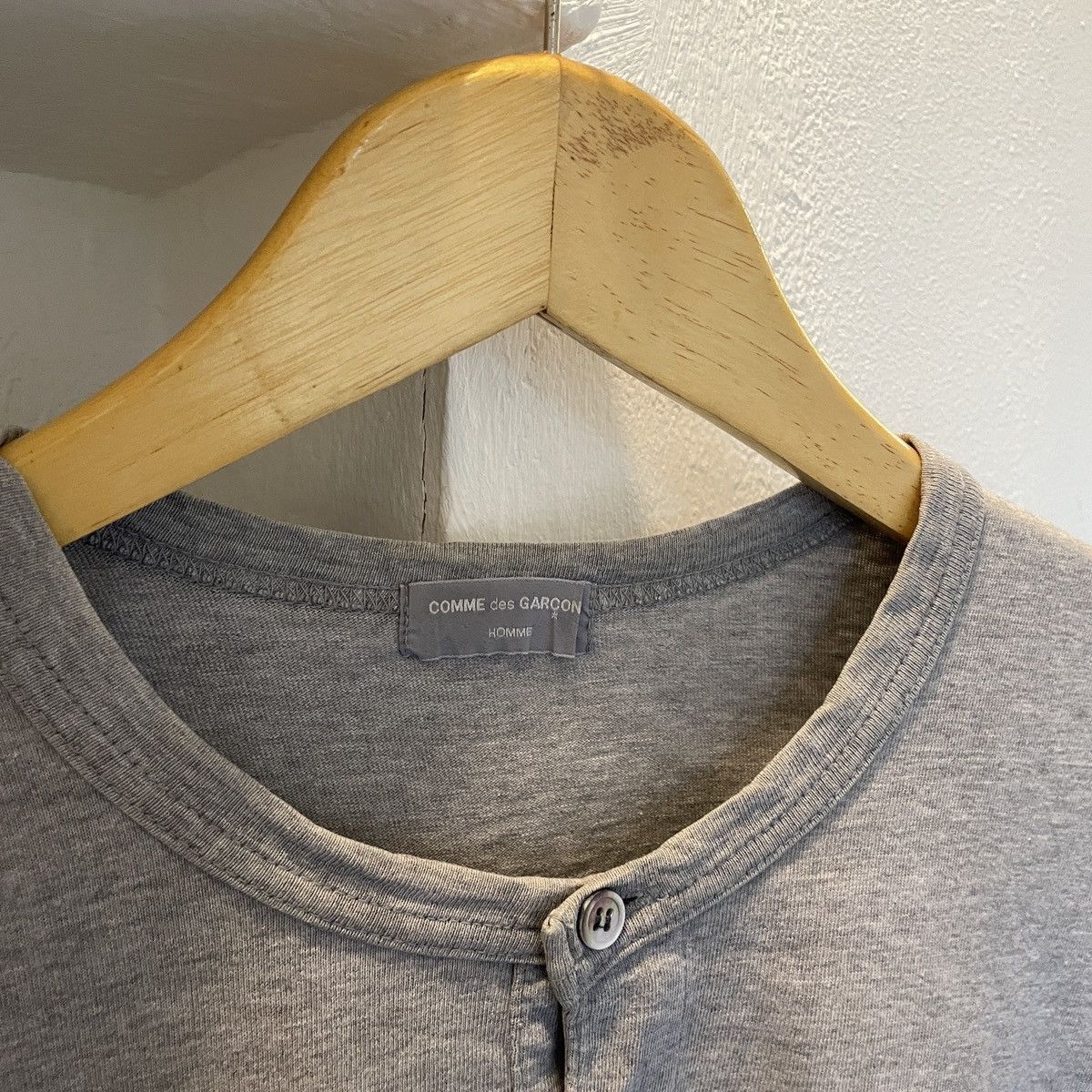 Comme des Garcons Homme Vintage 80's CDG Homme Rei Kawakubo Half button L/s T-shirt Size US M / EU 48-50 / 2 - 4 Thumbnail