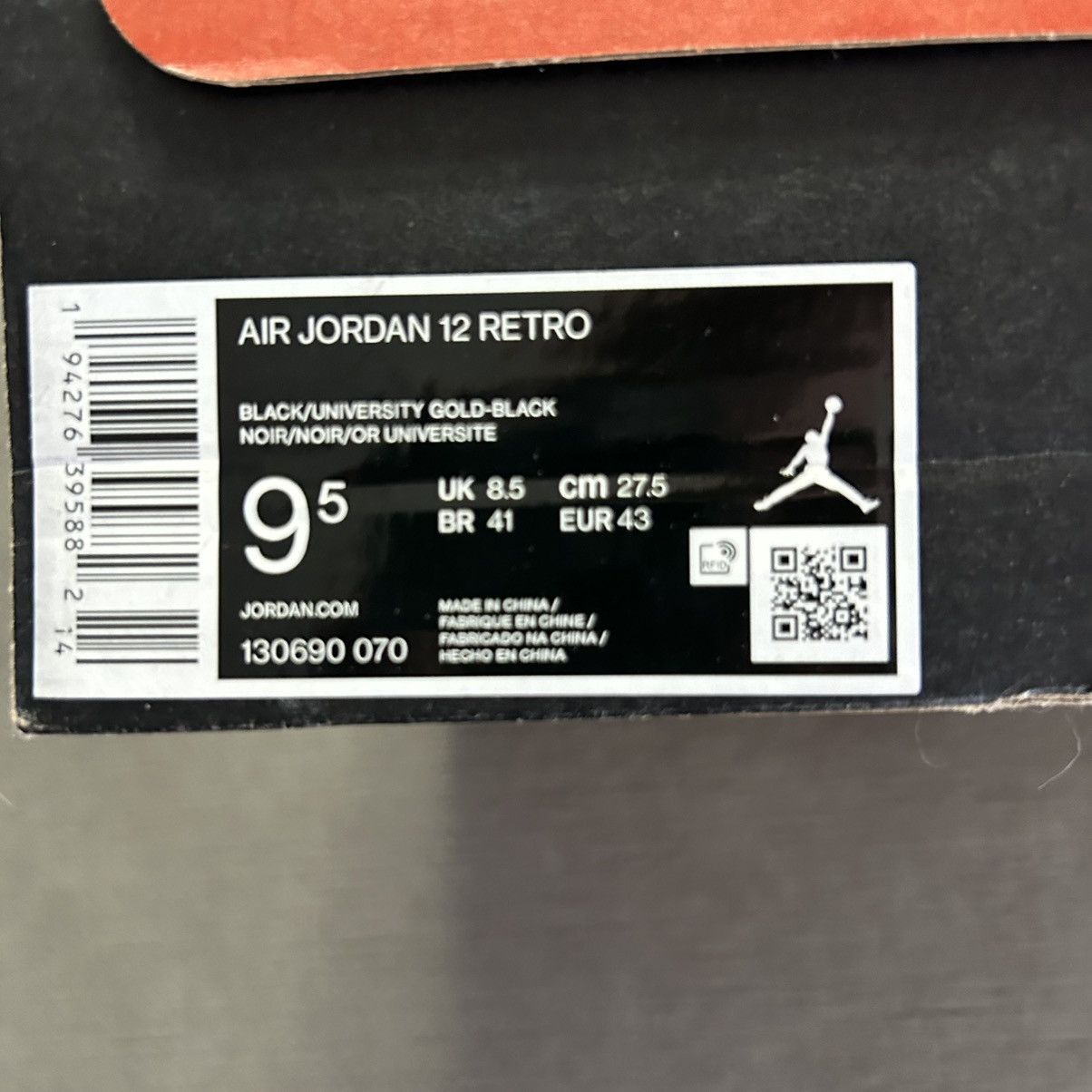 Jordan Brand Jordan 12 Retro “Black University Gold” Size US 9.5 / EU 42-43 - 8 Thumbnail