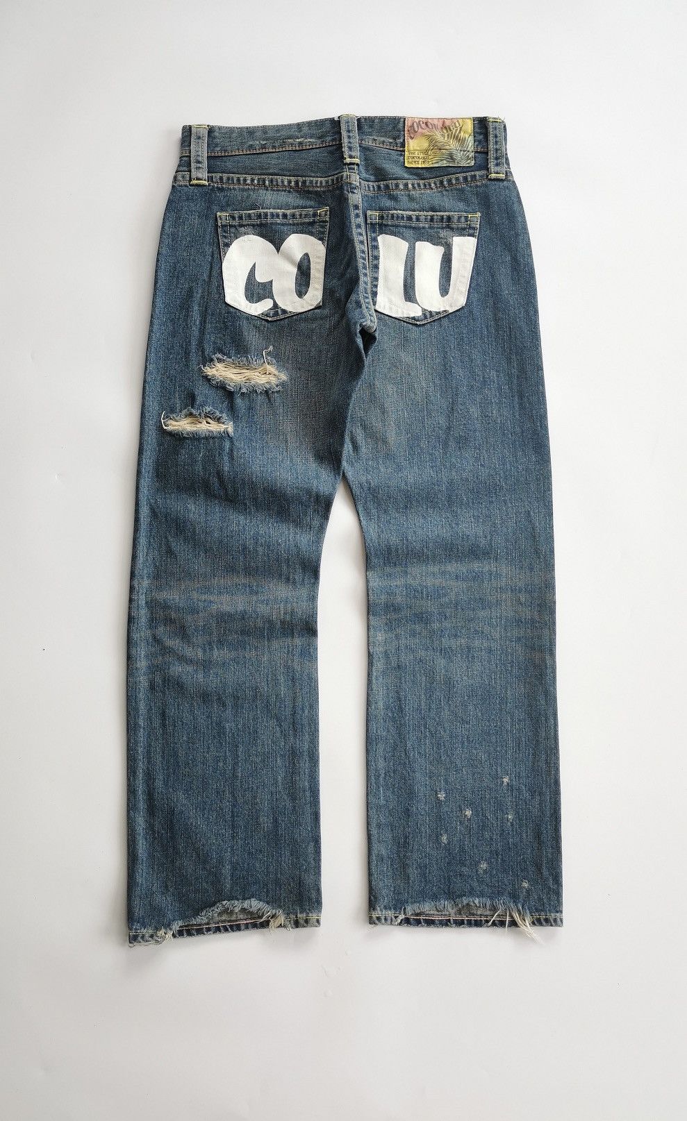 Japanese Brand CocoLulu Print Distressed Denim Jeans Size US 32 / EU 48 - 3 Thumbnail