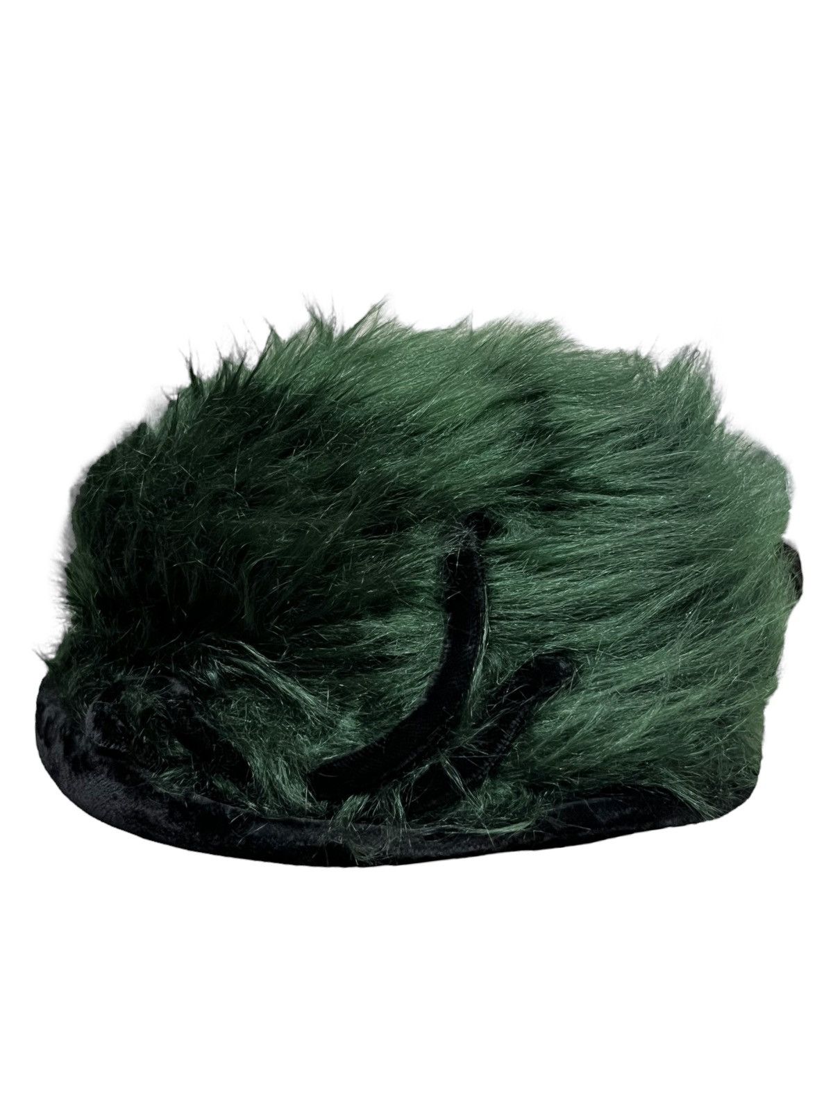 Japanese Brand Vintage MAXIM Punk Green Hairy Hat Vivienne Westwood Style💥 Size ONE SIZE - 6 Thumbnail