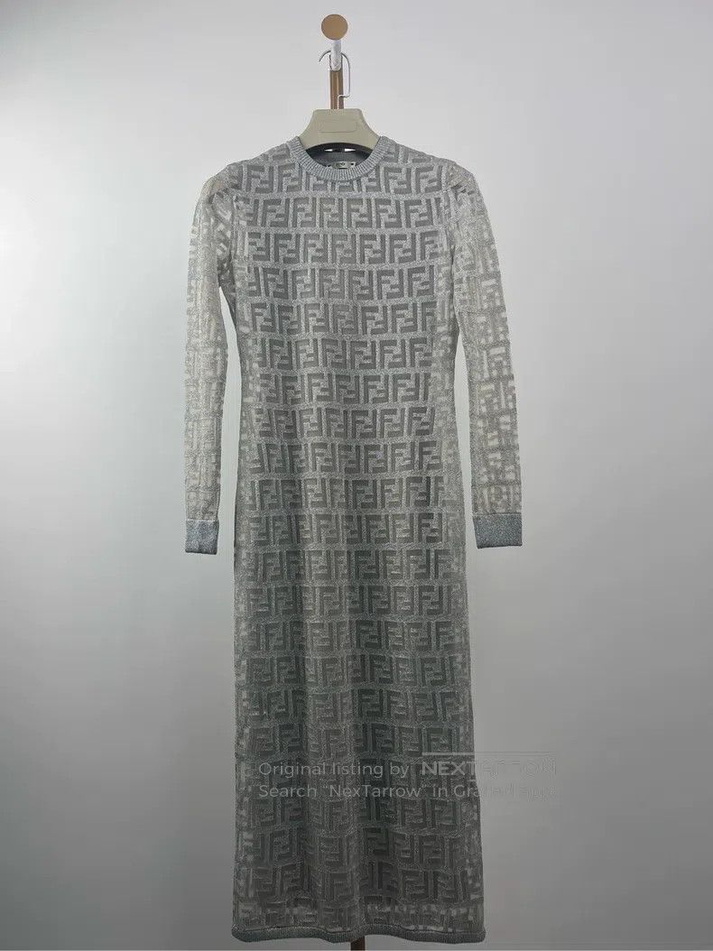 Fendi Fendi Silver printed pattern round neck long sleeve two-pi Size XS / US 0-2 / IT 36-38 - 1 Thumbnail
