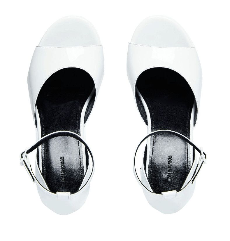 Balenciaga o1la1rc1a1024 Camden 160mm Sandals in Optical White Size US 8 / IT 38 - 6 Thumbnail