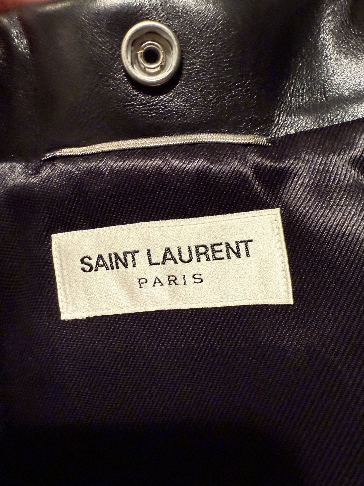 Saint Laurent Paris Saint Laurent oiled calf black leather biker jacket 46 L01 Size US S / EU 44-46 / 1 - 16 Thumbnail