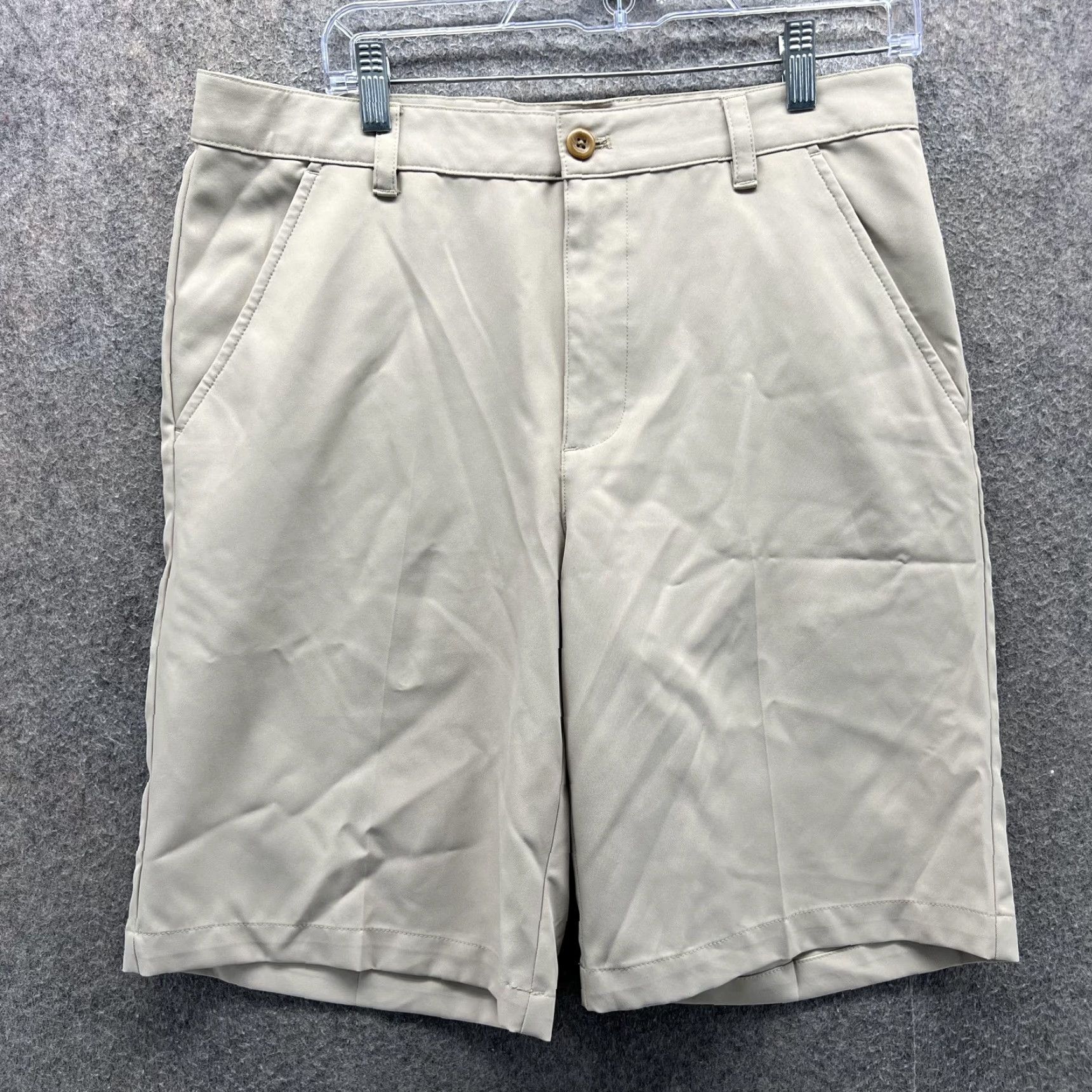 Izod IZOD Golf Shorts Mens 32 Beige Twill Chino Performance 10 Inseam Casual Size US 32 / EU 48 - 7 Thumbnail