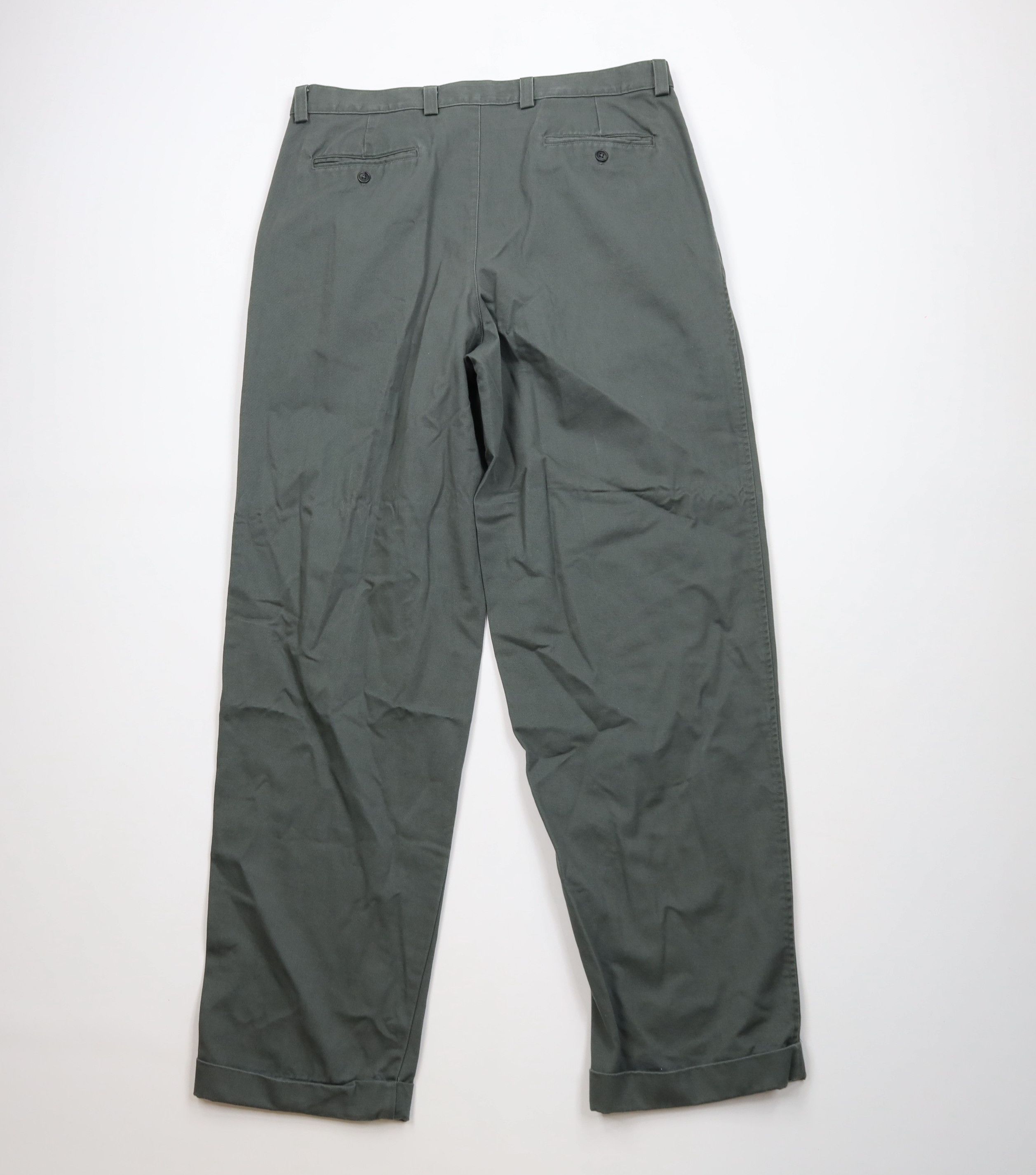 Gap Vintage 90s Gap Fit Wide Leg Chino Pants Green Cotton Size US 38 / EU 54 - 9 Thumbnail