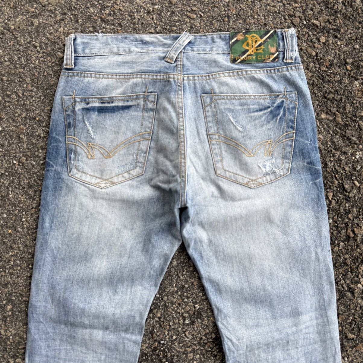 Japanese Brand VINTAGE PLORY CLUB STRAIGHT FADED JEAN DENIM PANTS Size US 34 / EU 50 - 9 Thumbnail