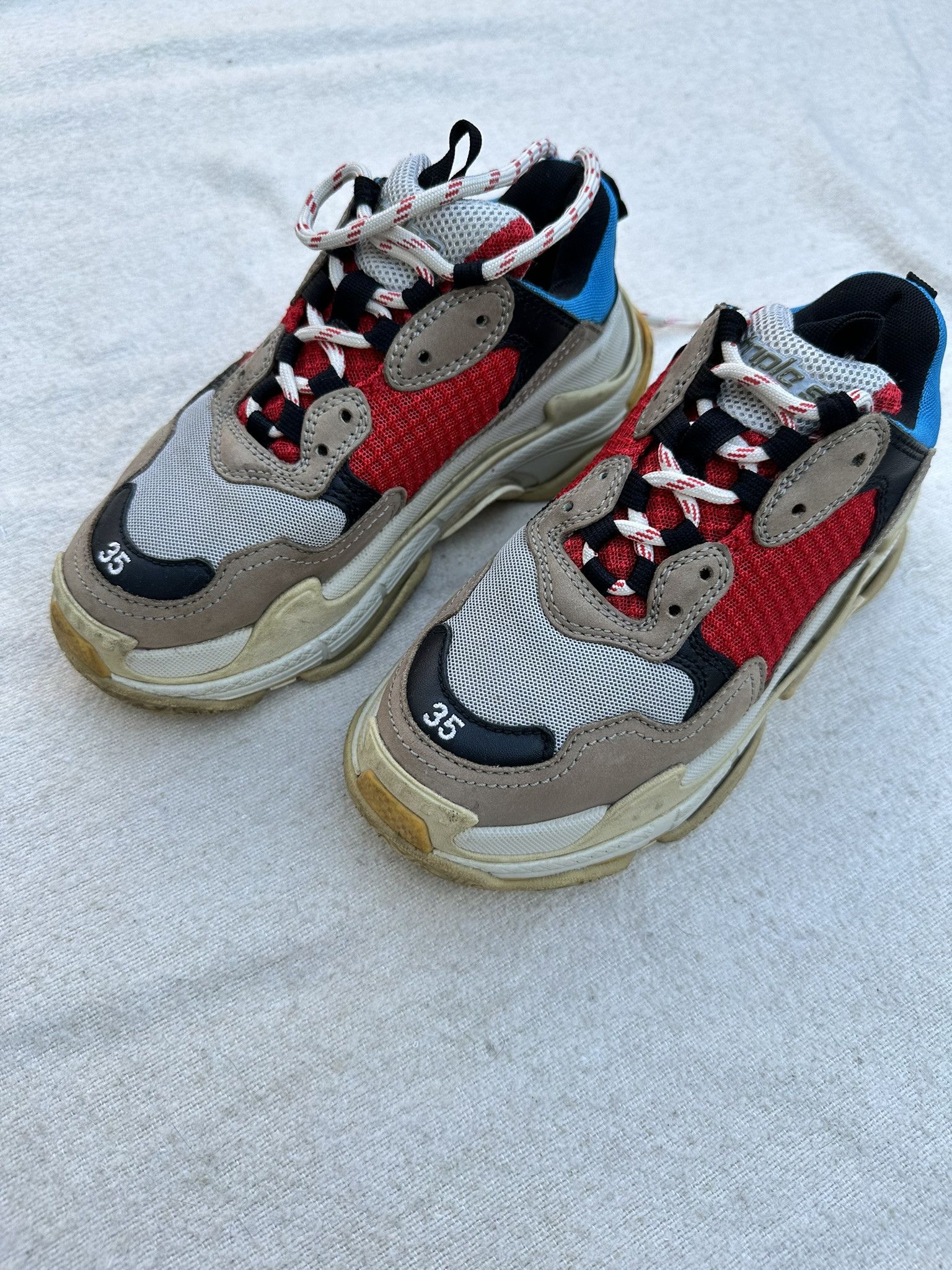 Balenciaga Balenciaga Triple S Shoes Lego Brown Blue and Red Sneakers Grailed
