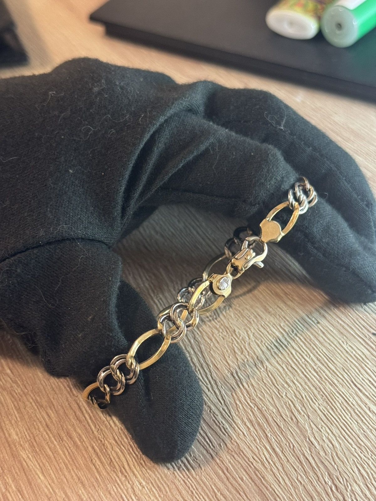 Jewelry Solid 14K Two-Tone Gold Bracelet – Gold Link Chain (14.8g) Size ONE SIZE - 5 Thumbnail
