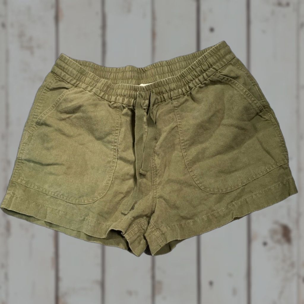 J.Crew J. Crew Cargo Shorts Womens S Olive Green Linen Blend Small Green Women Shorts Size 28" / US 6 / IT 42 - 1 Thumbnail