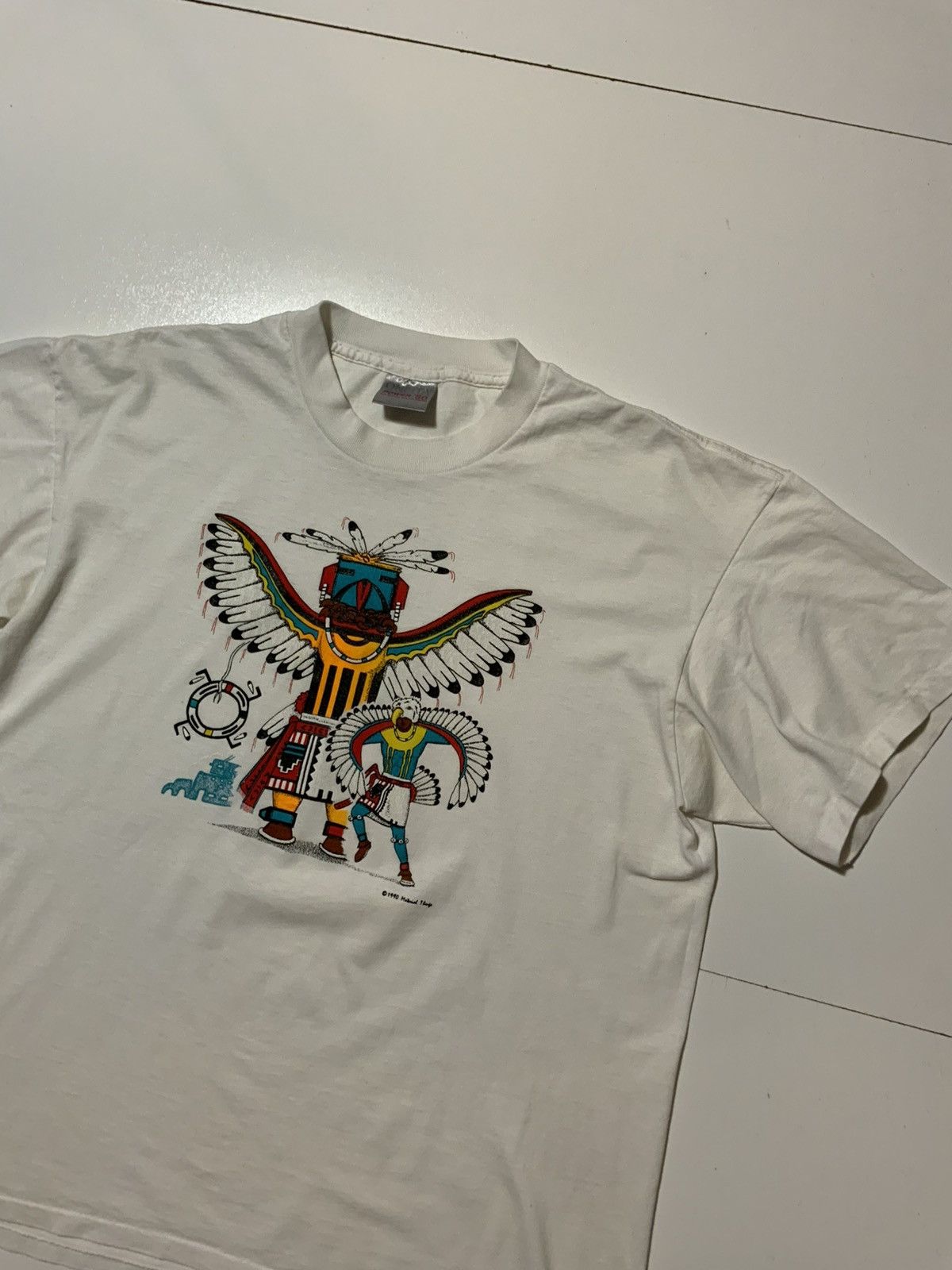 Vintage VTG 1990 Native American Spiritual Single Stitch T-Shirt Size US XL / EU 56 / 4 - 4 Thumbnail