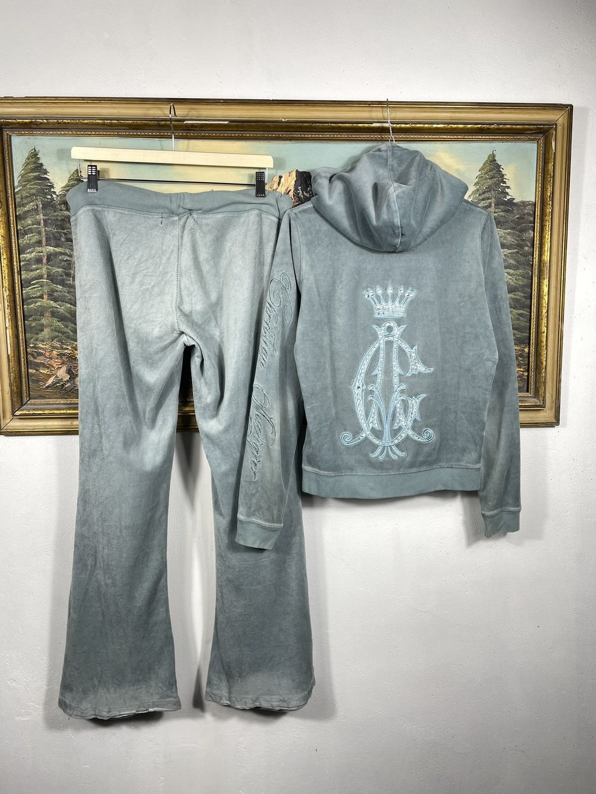 Retro 00s Christian Audigier Zip Up Hoodie Trousers Drip