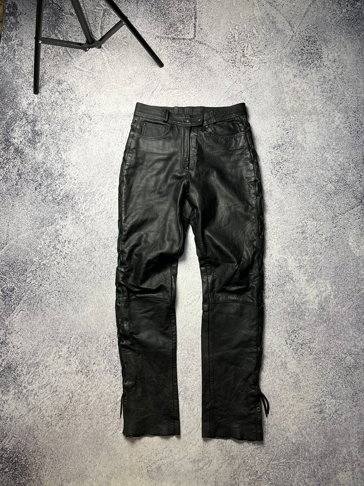 Vintage PANTERA Real Leather Mens Boys Pants Jeans Motorcyckle