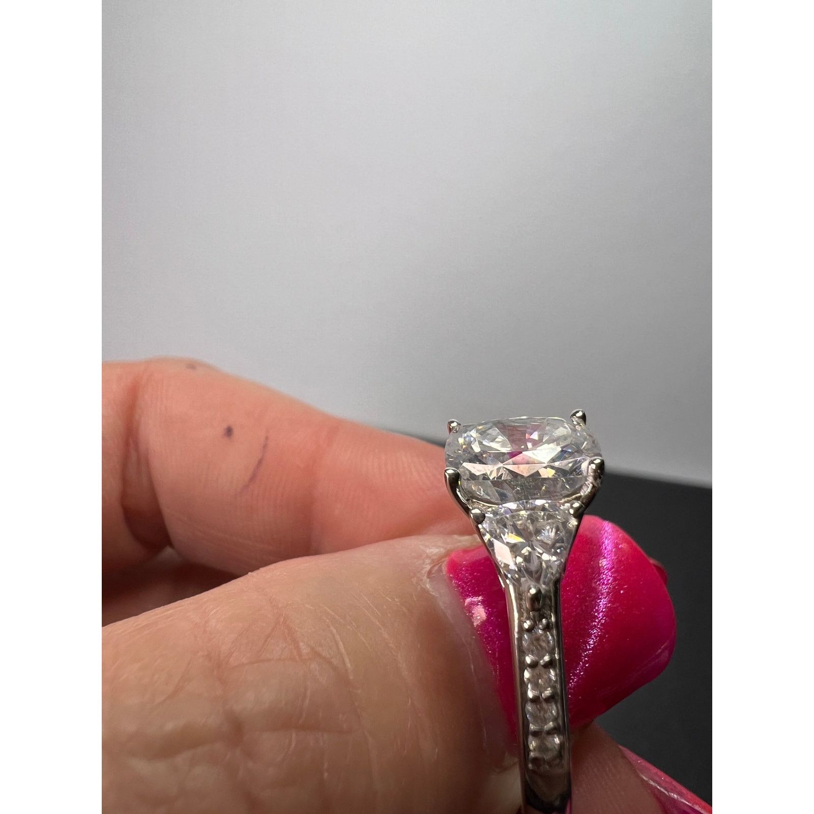 Other Cubic zirconia platinum over sterling silver ring size 9 Size ONE SIZE - 4 Thumbnail