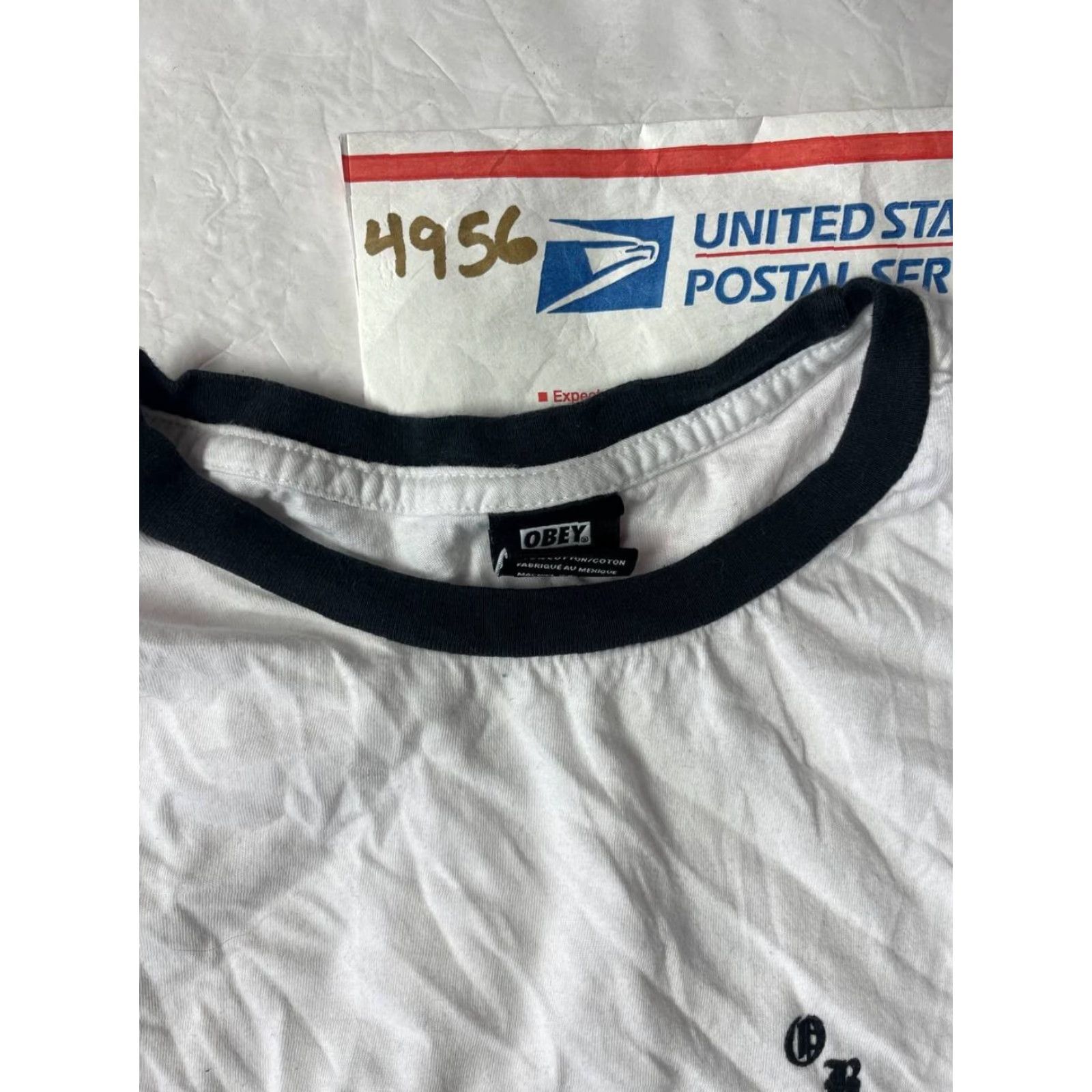 Obey OBEY White Short Sleeve Tee Men’s L Shirt Crew Neck Logo Graphic Print Size US 33 - 7 Thumbnail