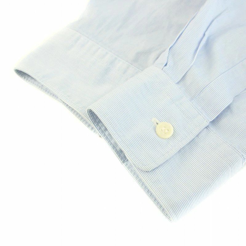 Comme des Garcons Homme Deux Shirt Long Sleeve Striped Paisley Embroidery Light Blue Size US S / EU 44-46 / 1 - 8 Thumbnail