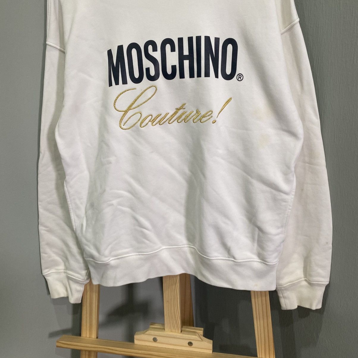 Moschino Moschino Couture Embroidered Big Logo Sweatshirt White Size US M / EU 48-50 / 2 - 4 Thumbnail