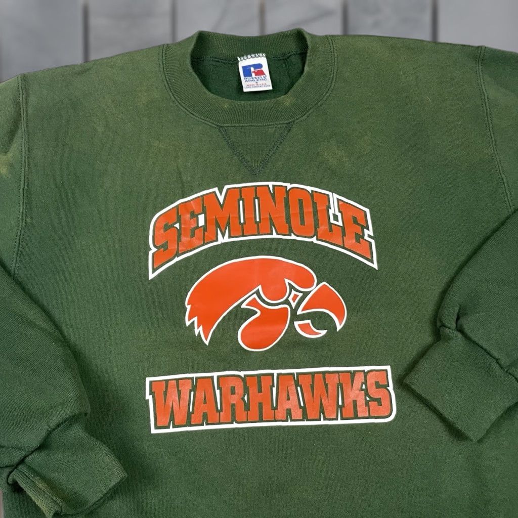 Russell Athletic VINTAGE Russell Athletic Sweatshirt Shirt Adult S Green Seminole Wrestling Rare S Mens Size US S / EU 44-46 / 1 - 1 Thumbnail